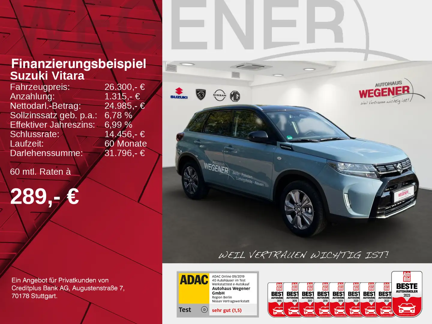 Suzuki Vitara VITARA 1.4 COMFORT ALLGRIP HYBRID Bleu - 2