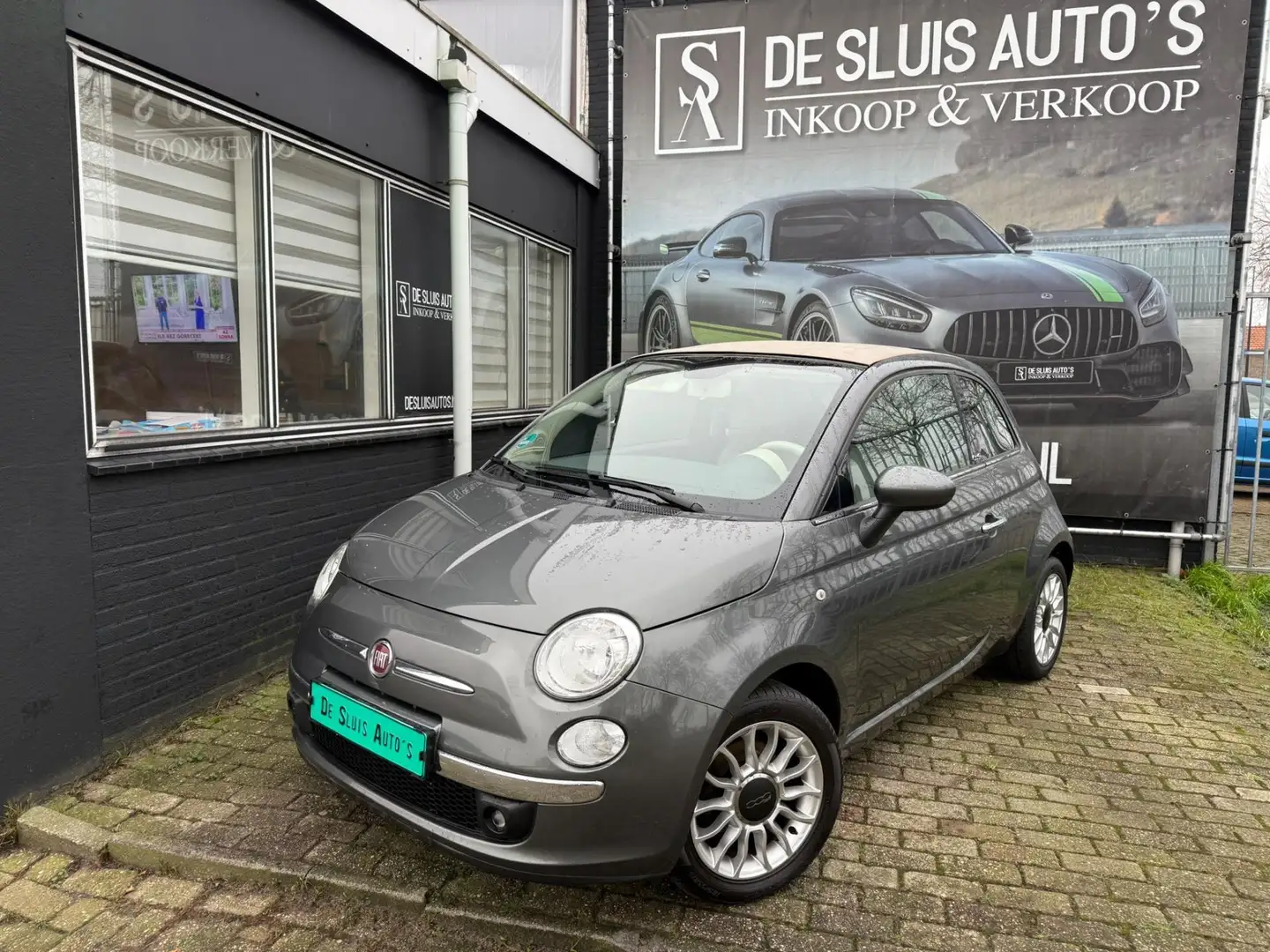 Fiat 500C 0.9 TwinAir LEER AIRCO DAK GAAT NIET OPEN Grijs - 2