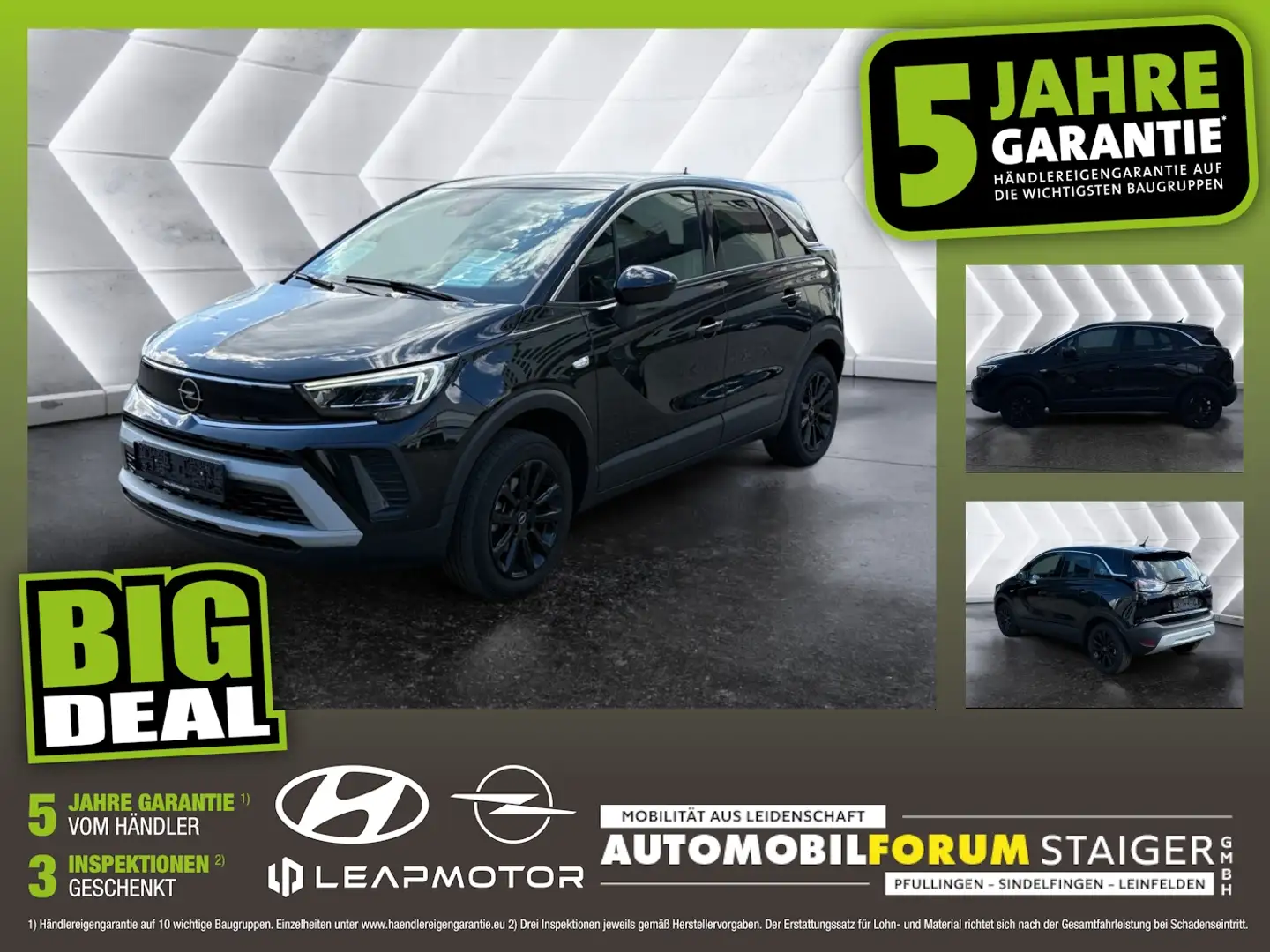 Opel Crossland 1.2 Turbo Elegance Matrix 2xKlima AUT Zwart - 1