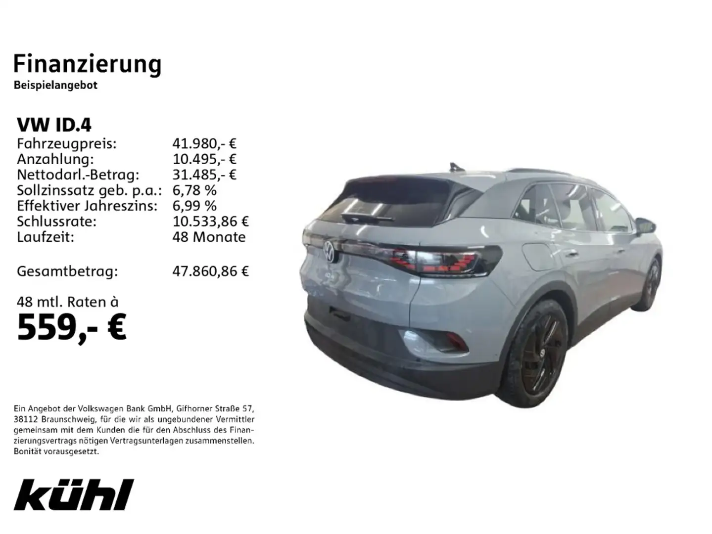 Volkswagen ID.4 Pro IQ.Light/ACC/HuD/360°/App/Navi/AHK Grau - 2