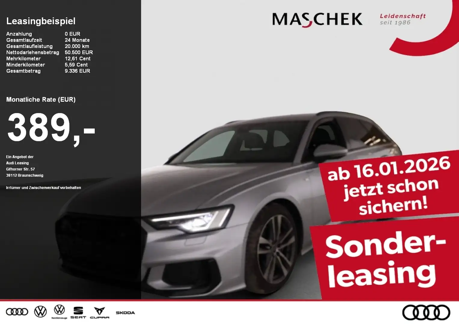 Audi A6 Avant S line 45 TFSI Matrix HUD Leder Memory Silber - 1