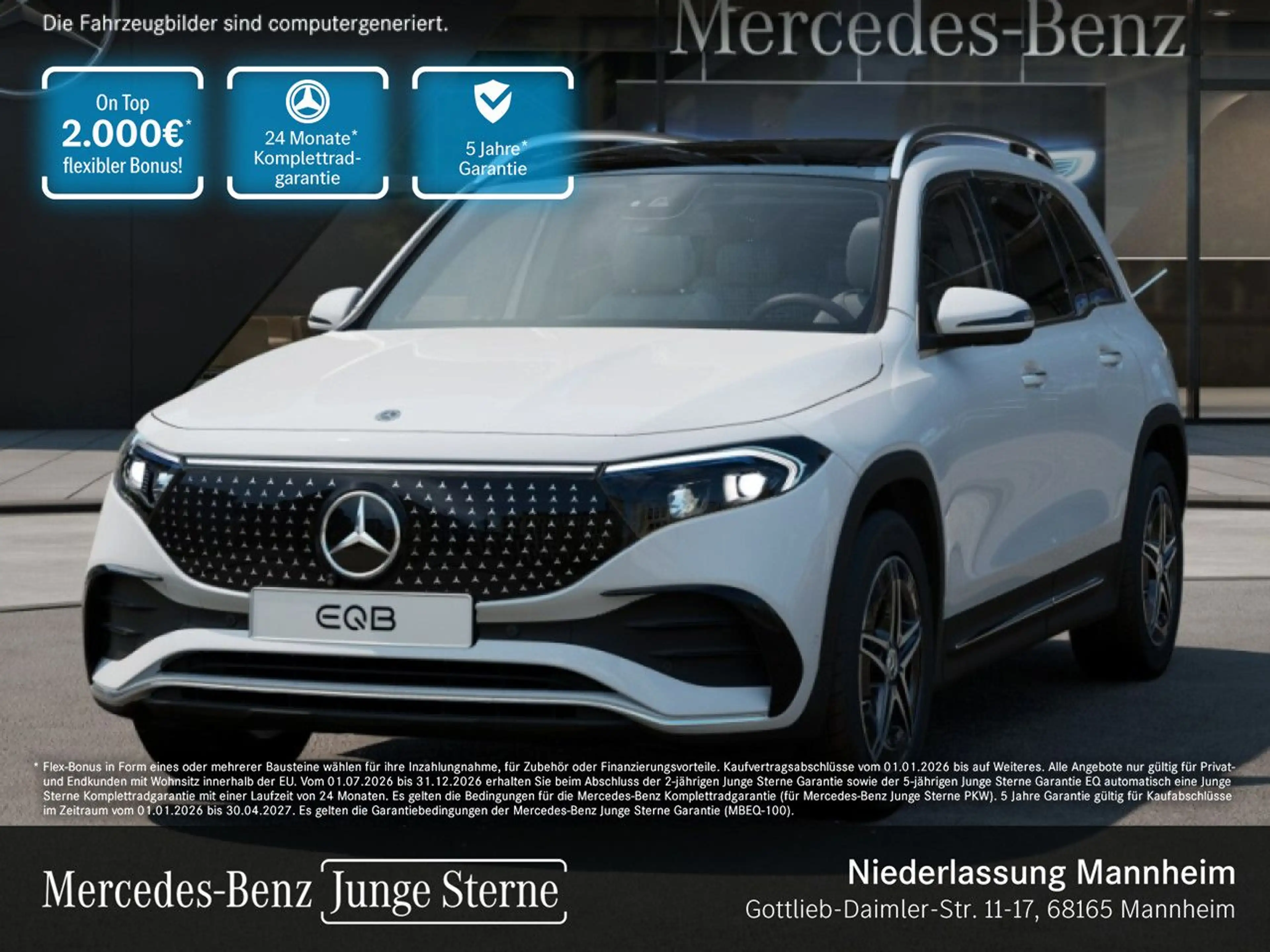 Mercedes-Benz EQB 300 4M AMG+PREMIUM+AHK+PANO+360+MEMORY+HUD