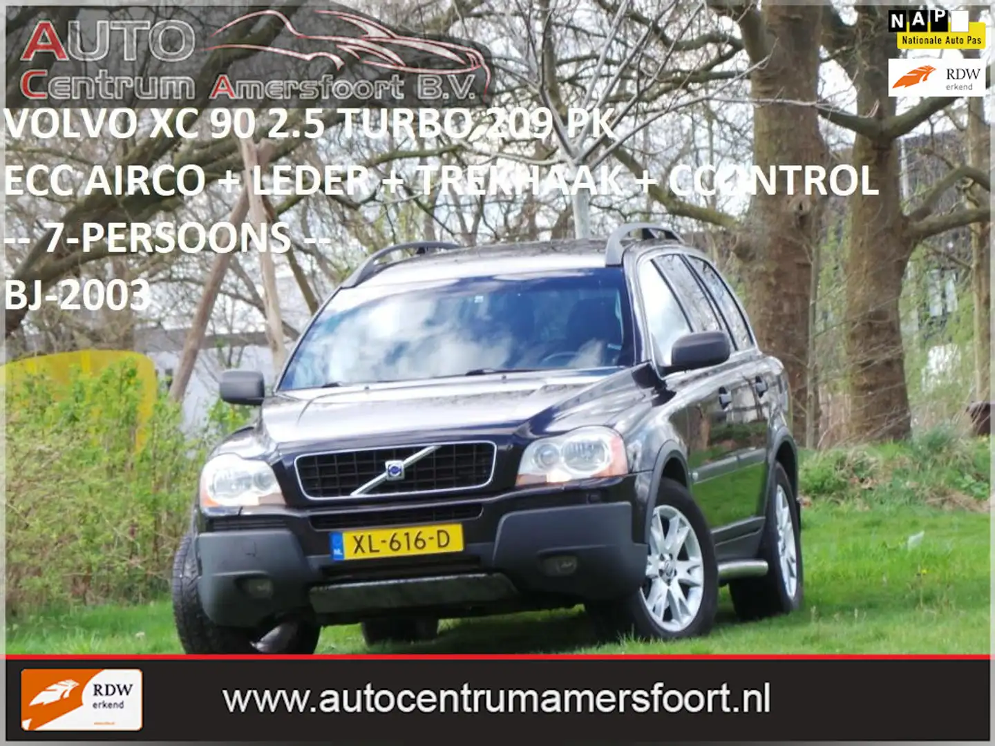 Volvo XC90 2.5 T Summum ( 7-PERSOONS + INRUIL MOGELIJK ) Siyah - 1