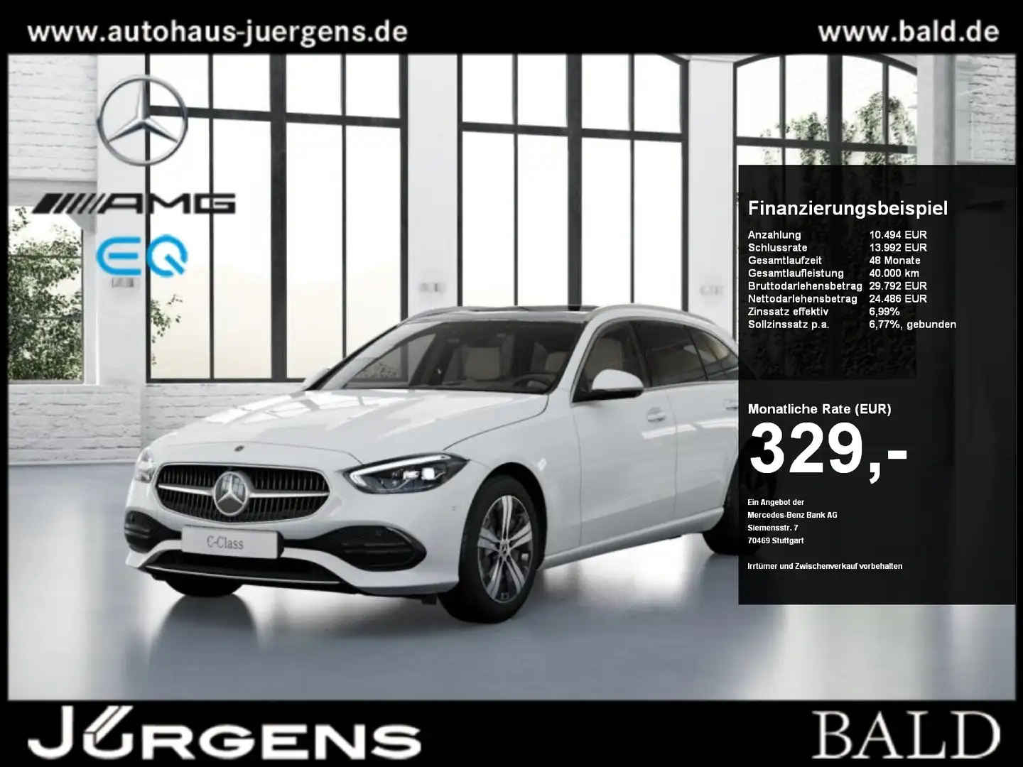 Mercedes-Benz C 300 e T-Modell +Perf-AGA+Avantgarde+MBUX+LED Weiß - 1