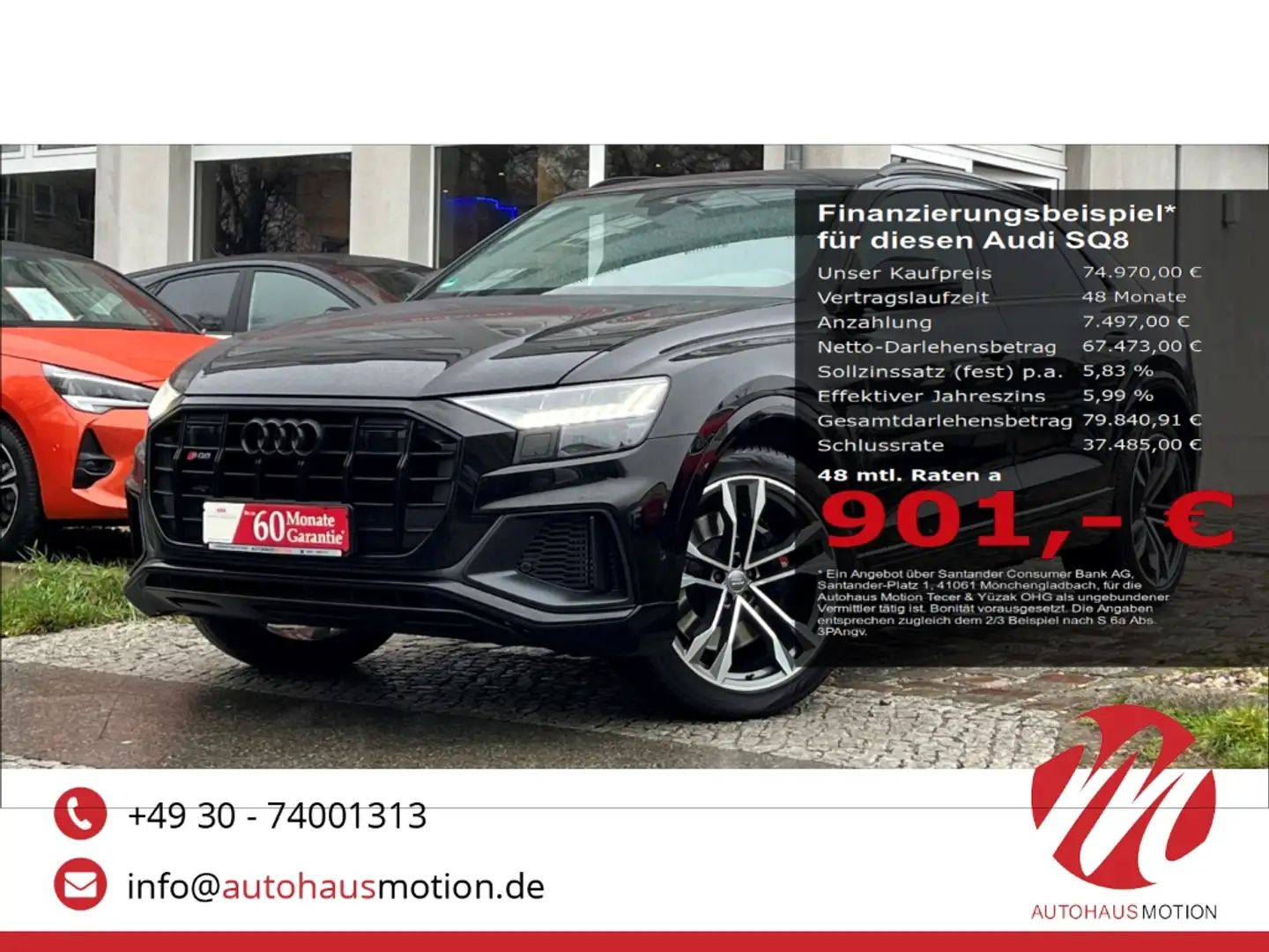 Audi SQ8 4.0 TDI quattro Matrix Raute Kamera B&O V.Cockpit Schwarz - 1