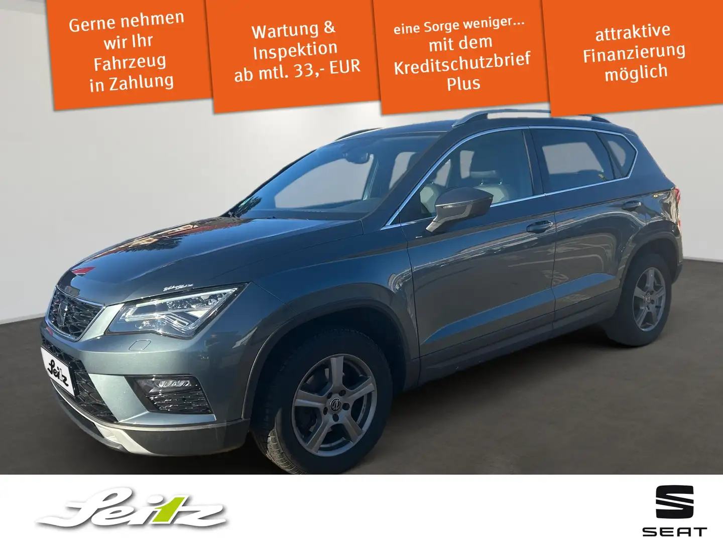 SEAT Ateca 1.5 TSI DSG Xcellence AHK. Navi. Rückfahrkamera. E Grau - 1