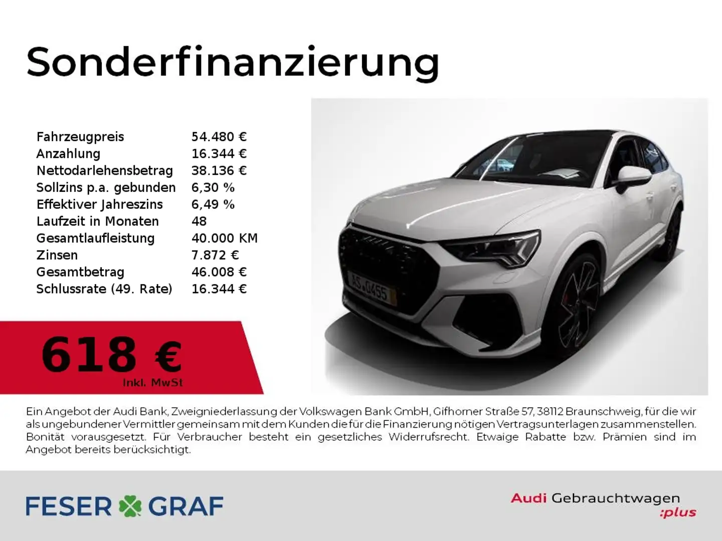Audi RS Q3 Sportback Pano,RS-Sportsitze,Matrix,RS-Sportabgas, Blanc - 1