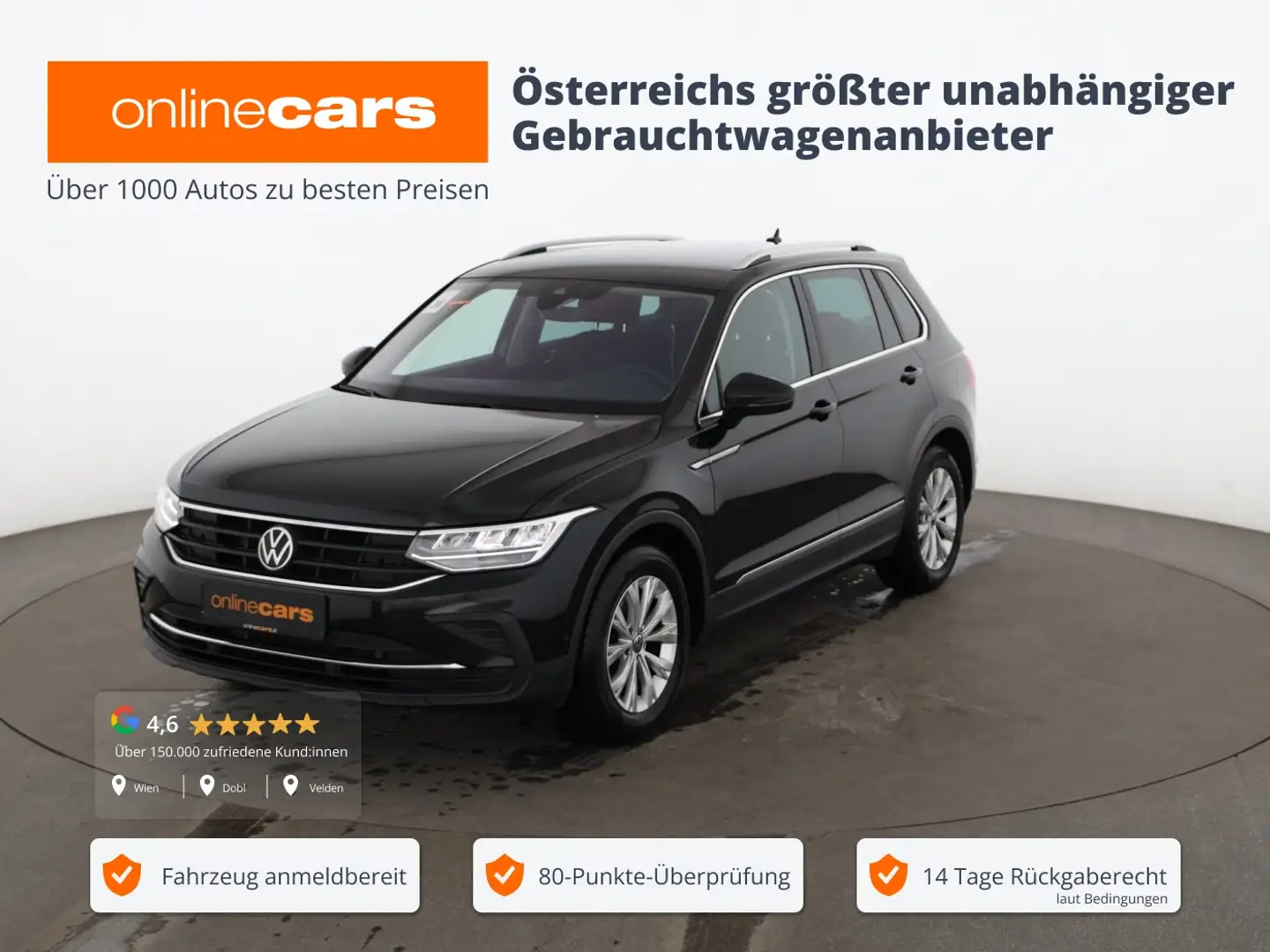 Volkswagen Tiguan 2.0 TDI Life LED AHK RADAR NAVI R-CAM TEMP Schwarz - 1