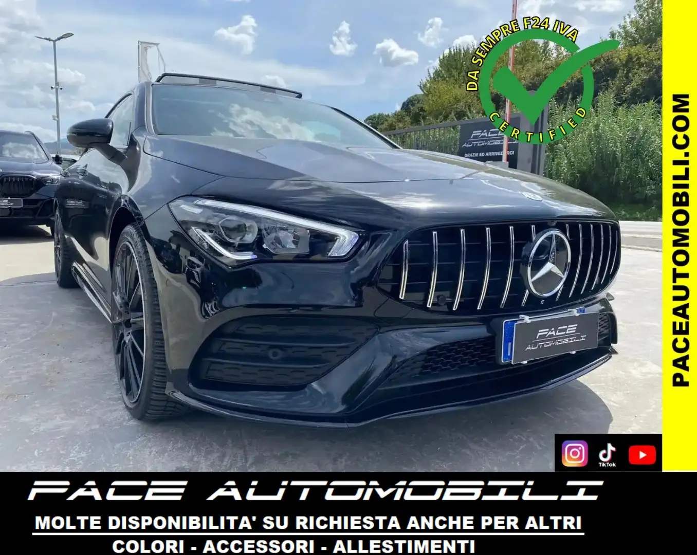 Mercedes-Benz CLA 220 D AMG NIGHT TETTO PREMIUM MBUX BLACK PACK LED 19" Nero - 1