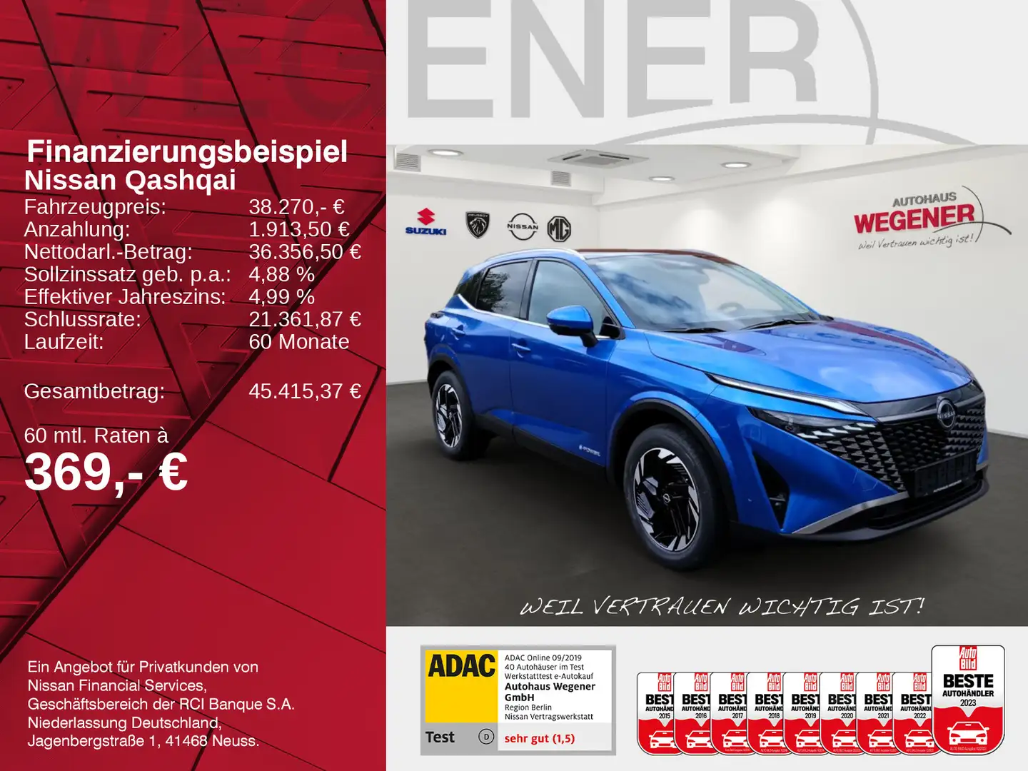 Nissan Qashqai QASHQAI N-Connecta 1.5 VC-T e-POWER WINTER PANO Bleu - 2