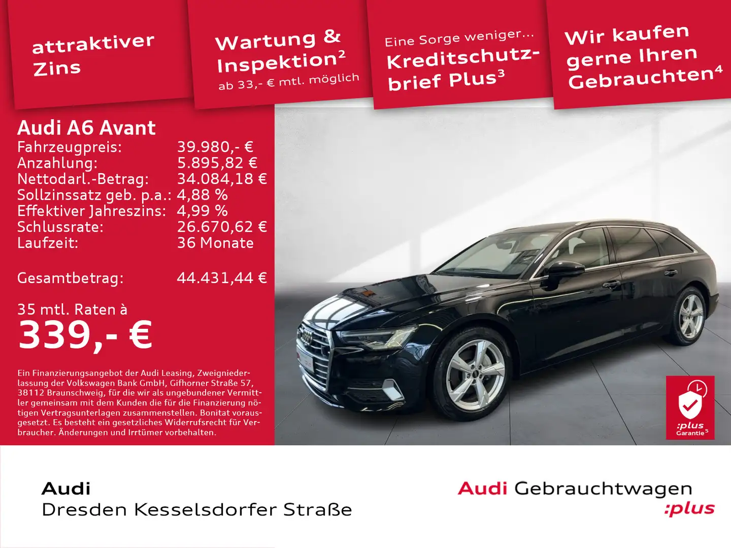 Audi A6 40 TDI Q. sport  Kamera LED Navi Schwarz - 1