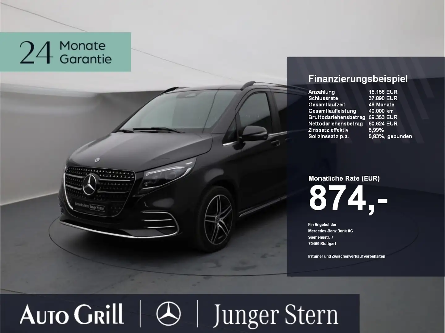 Mercedes-Benz V 220 d Avantg AMG Pano AHK Leder Multib Distr Grau - 1