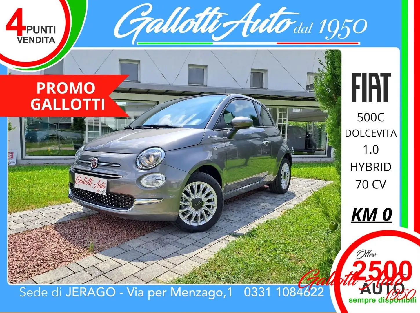 Fiat 500C 1.0 Hybrid Dolcevita-PROMO GALLOTTI Grigio - 1