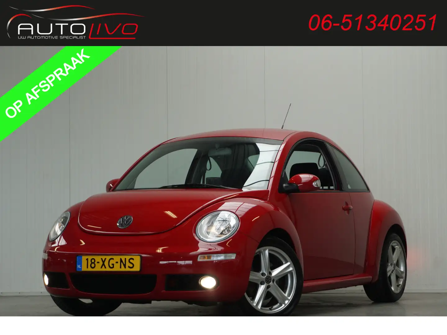 Volkswagen New Beetle 1.8-20V T Highline 150 PK! NL AUTO! BOM VOL!! Червоний - 1