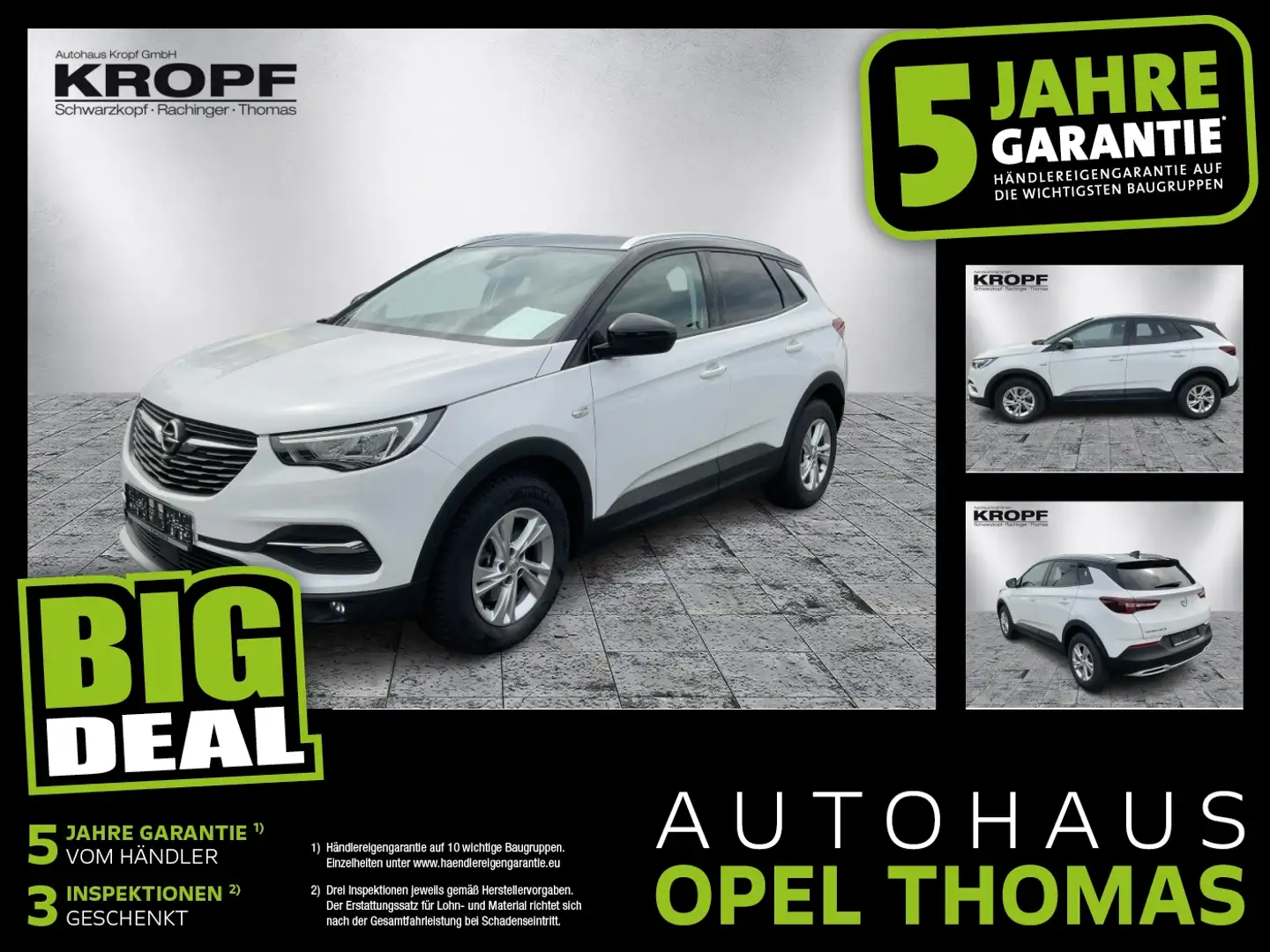 Opel Grandland 1.6 Turbo Elegance **Navi+SHZ+LM** Weiß - 1