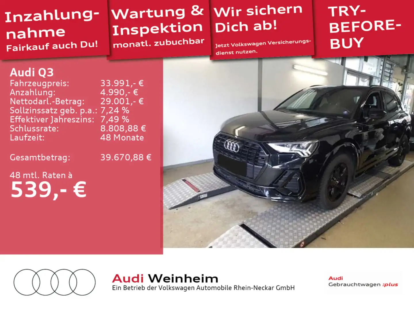 Audi Q3 40 TDI quattro Black S-Line Matrix LED viele Schwarz - 1