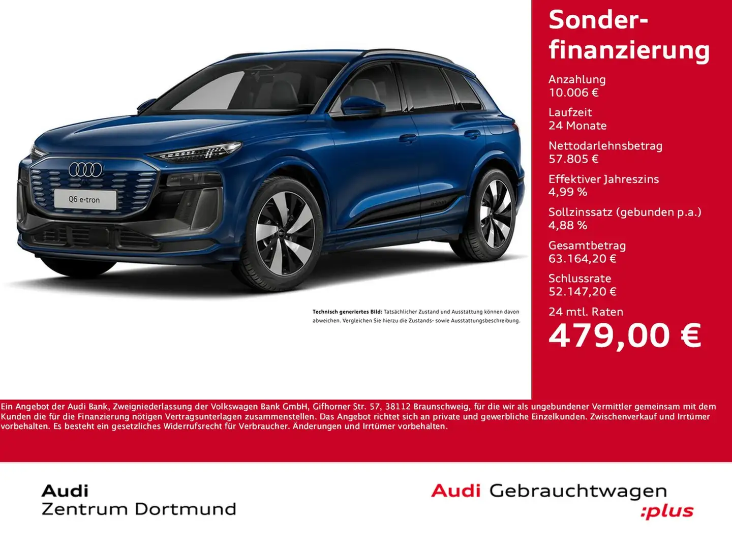 Audi Q6 e-tron quattro S LINE 360°CAM ACC LM20 MATRIXLED Blau - 1