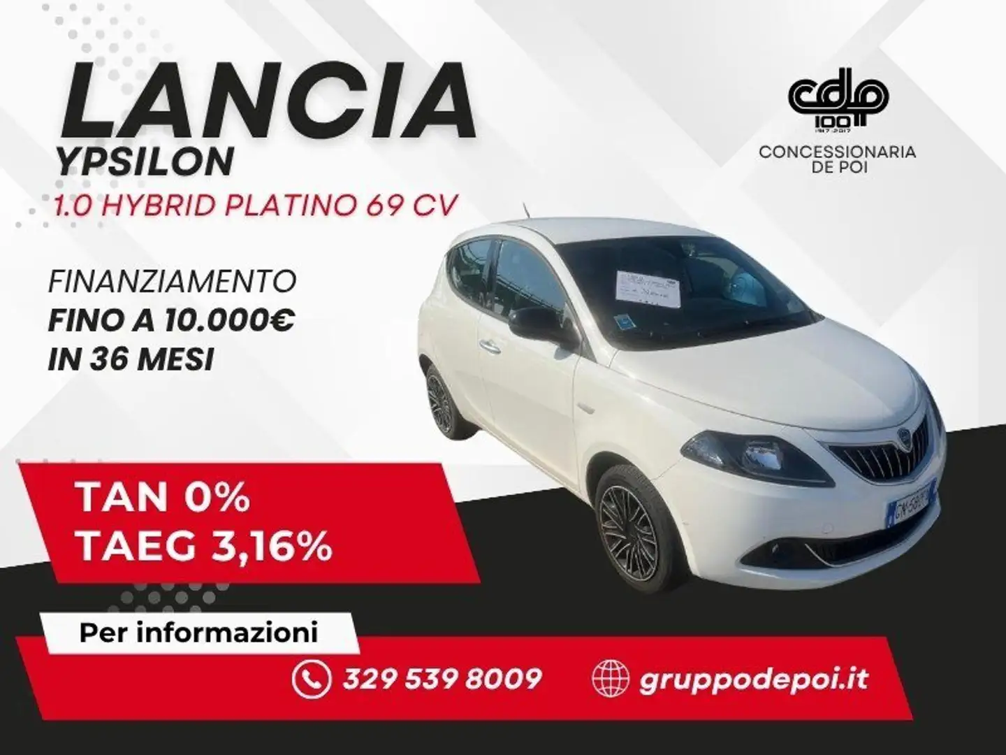 Lancia Ypsilon Ypsilon 1.0 FireFly 5 porte S&S Hybrid Gold Bianco - 1