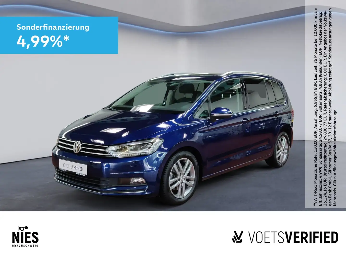Volkswagen Touran Sound 1.4 TSI SHZ+ACC+PANO Blau - 1