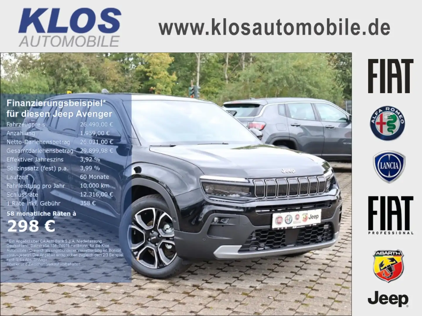 Jeep Avenger SUMMIT 1.2 T3 100 PS LED SCHIEBEDACH WINTER Noir - 1