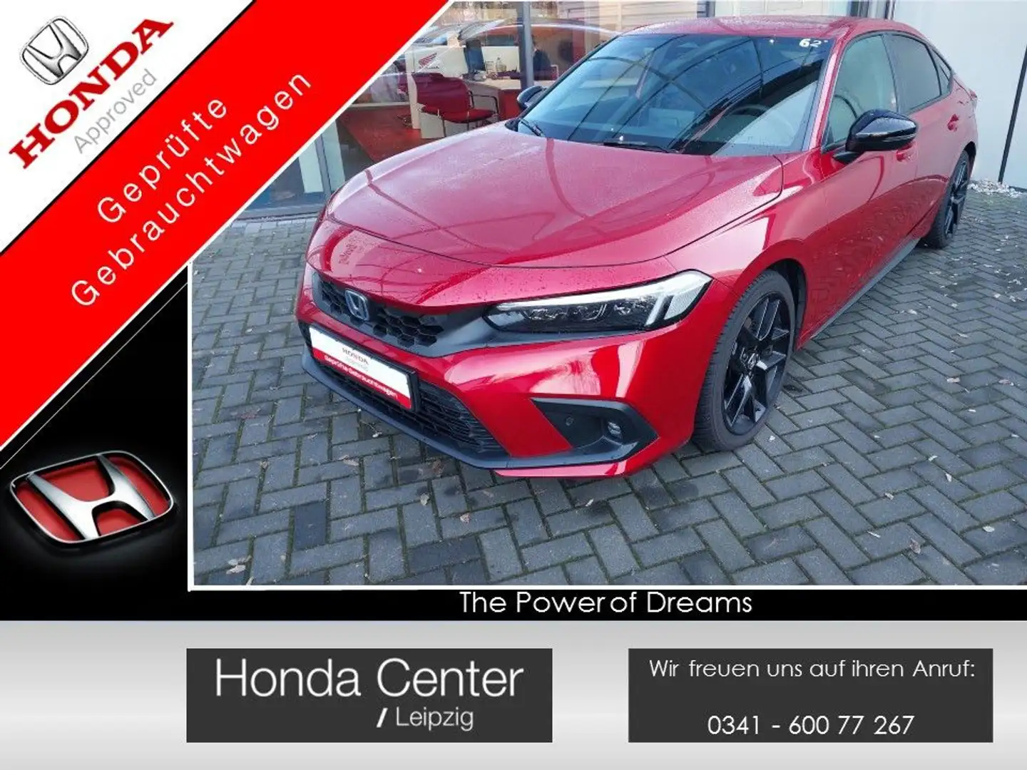 Honda Civic 2,0 e:HEV Sport Navi/LED/Kamera Rot - 1