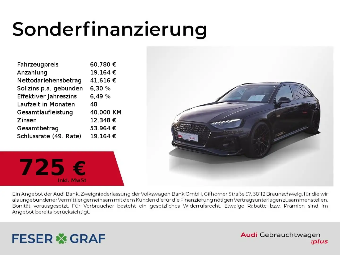 Audi RS4 Avant Pano,HUD,RS-Sportabgas,360°,ParkAssist Schwarz - 1