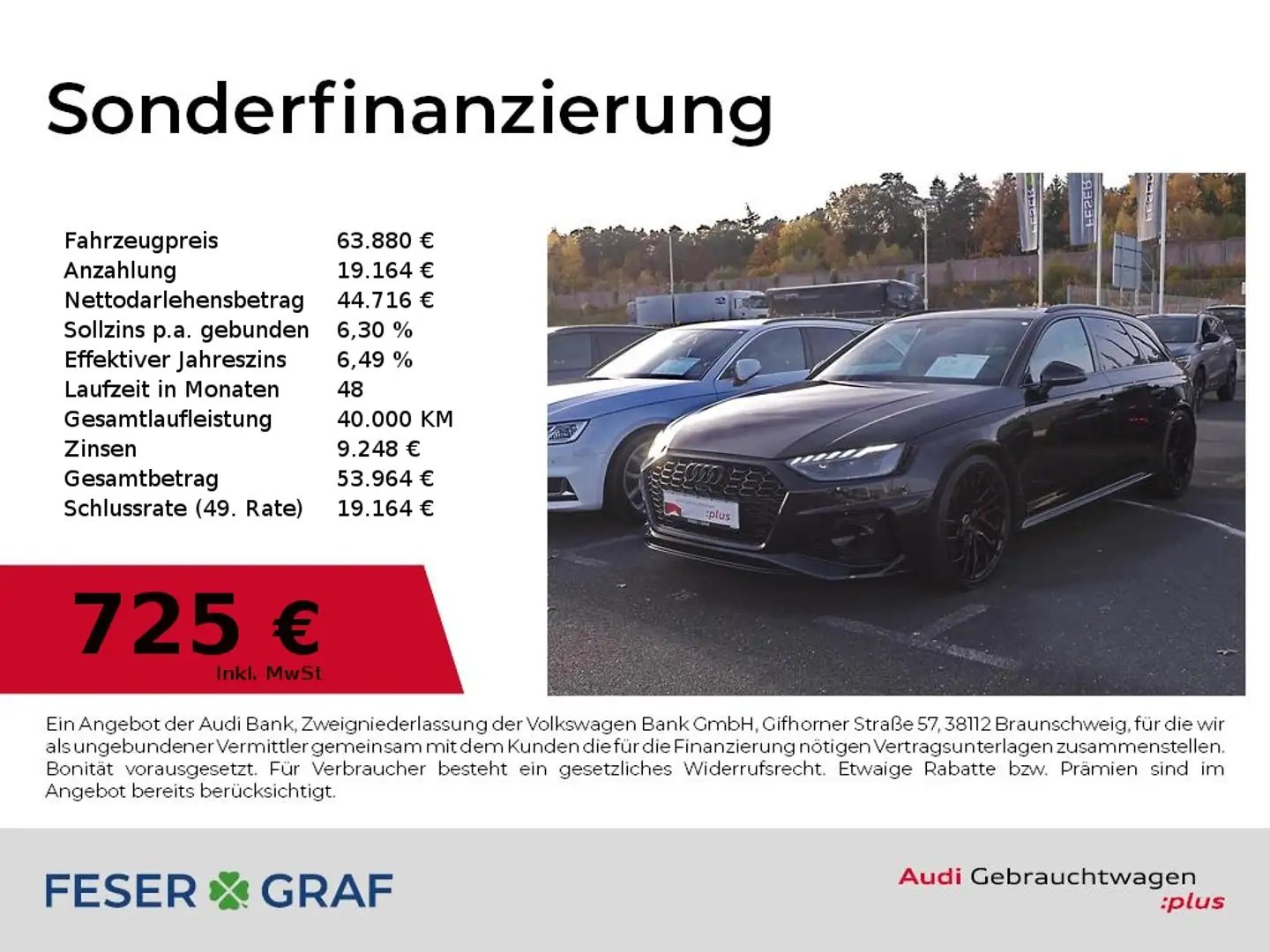 Audi RS4 Avant Pano,HUD,RS-Sportabgas,360°,ParkAssist Schwarz - 1
