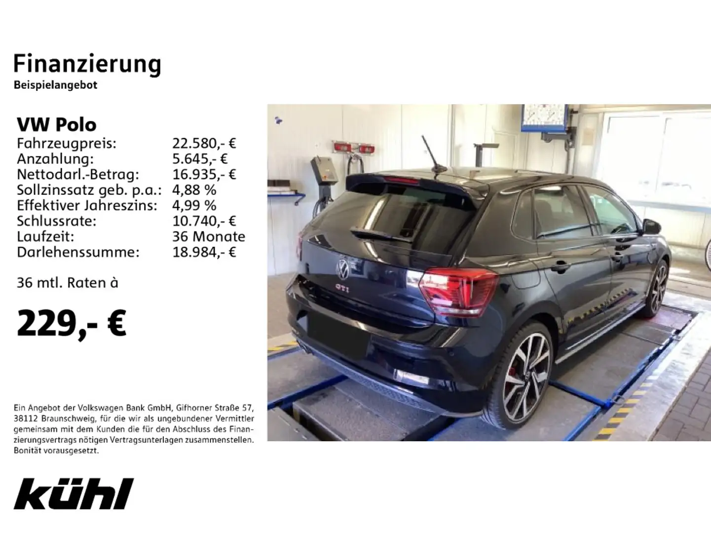 Volkswagen Polo 6 VI GTI 2.0 TSI DSG LED ACC beats Kamera A Nero - 2