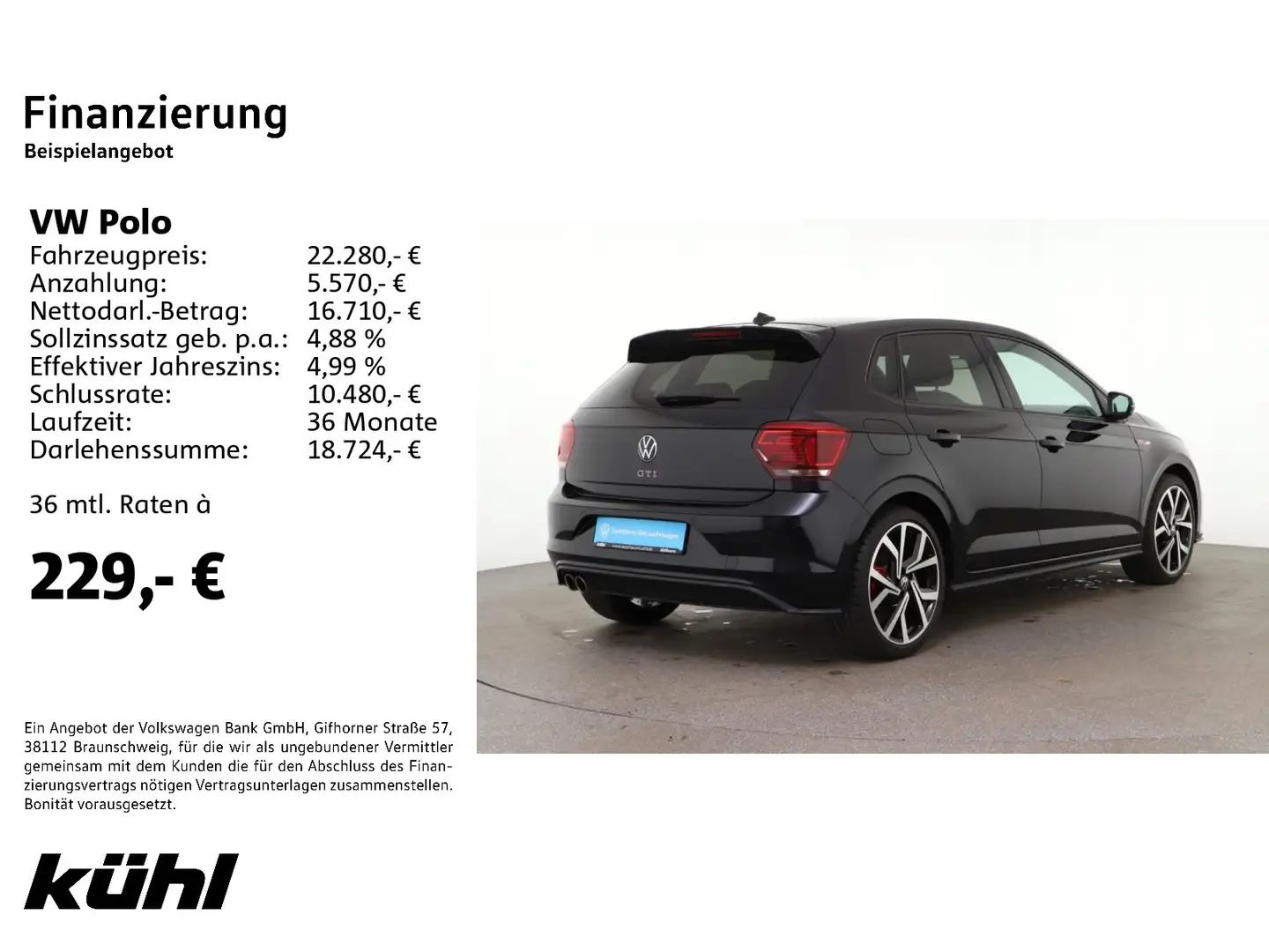 Volkswagen Polo 6 VI GTI 2.0 TSI DSG LED ACC beats Kamera A Negro - 2