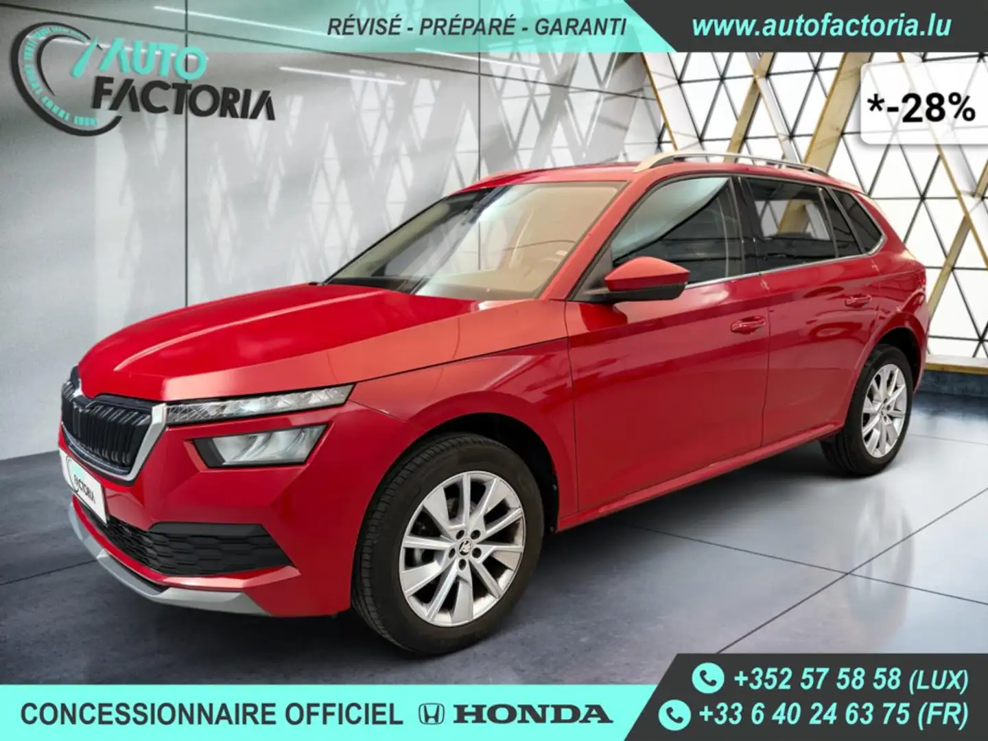 Skoda Kamiq -28% 1.0 TSI 110cv +MIRRORLINK+CAM+LED+Options Rouge - 1
