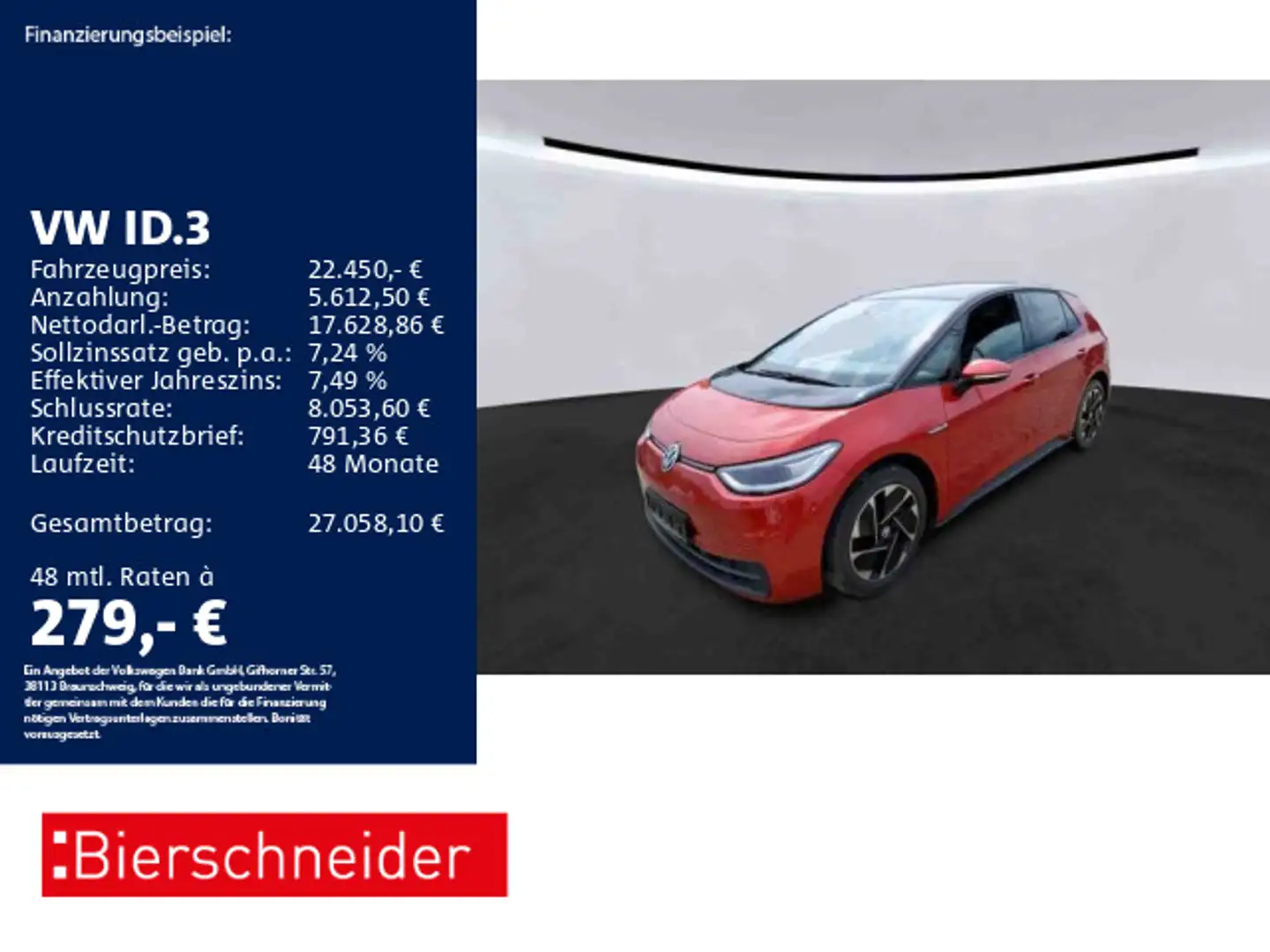 Volkswagen ID.3 Pro ACC PANO MATRIX CAM Rot - 1