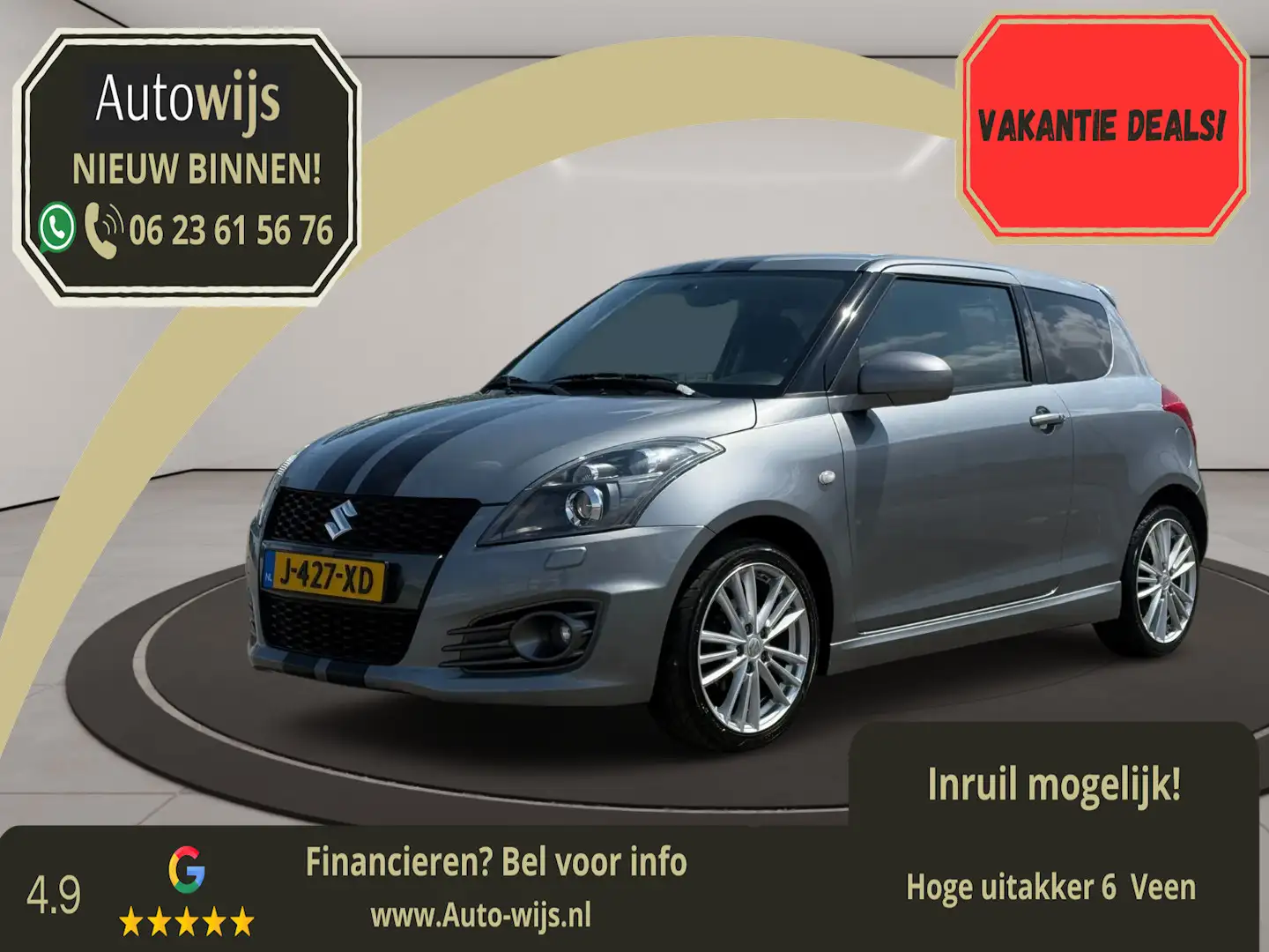 Suzuki Swift 1.6 Sport|136PK|Stoelverw|Xenon|Bluetooth Grijs - 1
