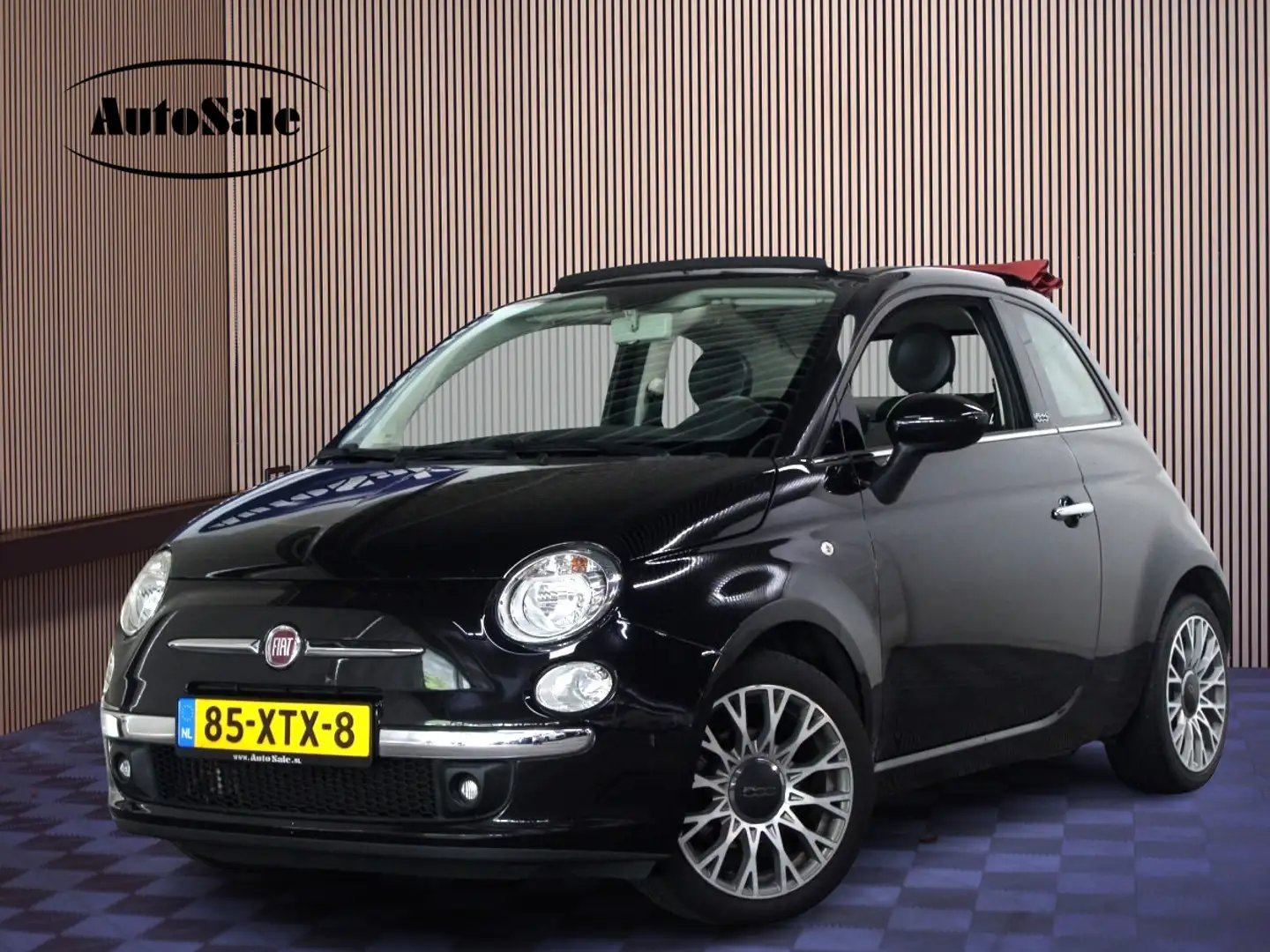 Fiat 500C 0.9 TwinAir Lounge Cabrio NAP km stand 52000 LEDER Zwart - 1