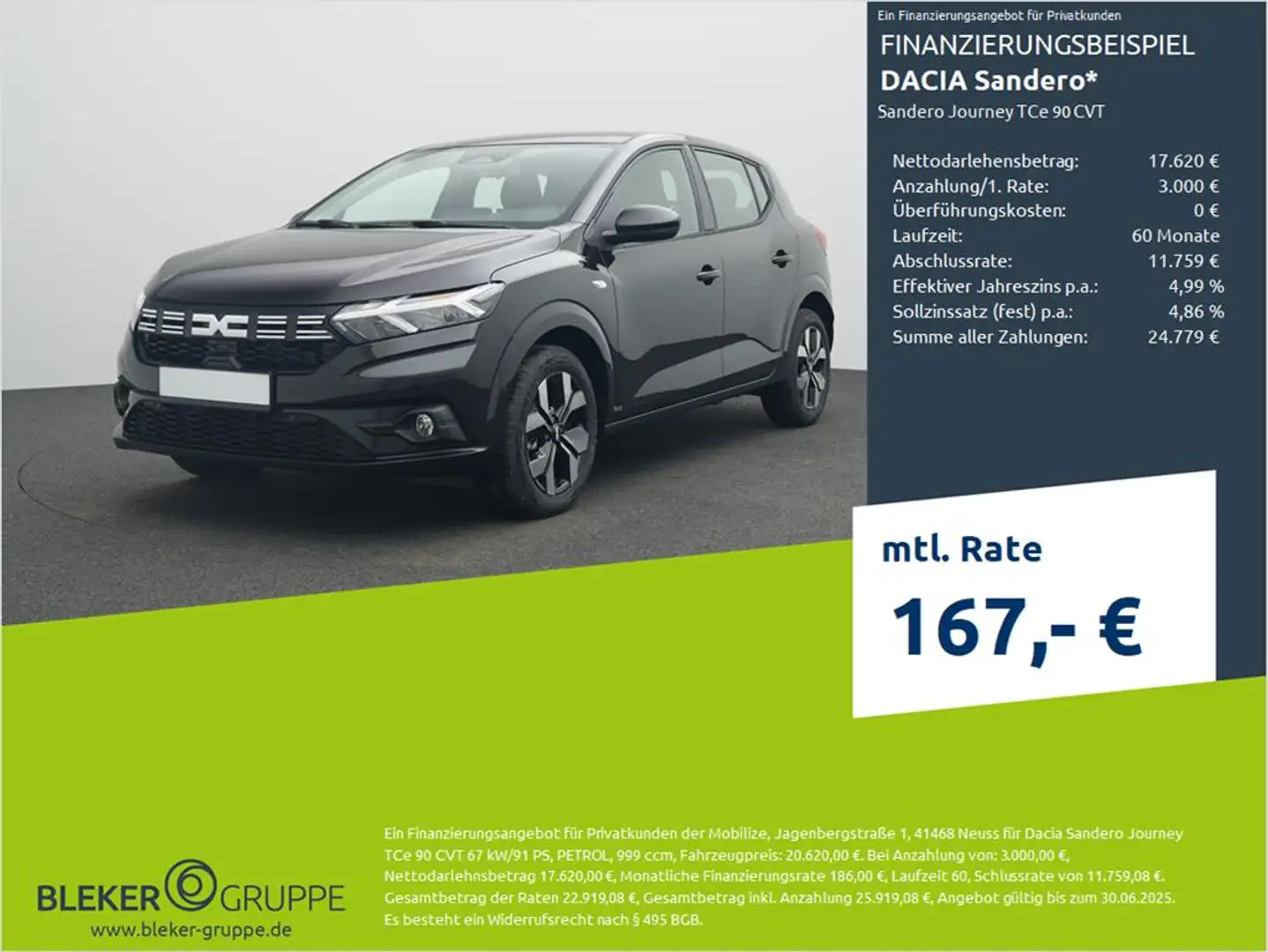 Dacia Sandero Journey TCe 90 CVT Schwarz - 1