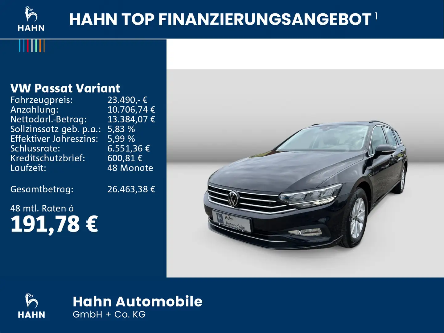 Volkswagen Passat Variant 2.0TDI DSG Business AHK Cam LED N Schwarz - 2