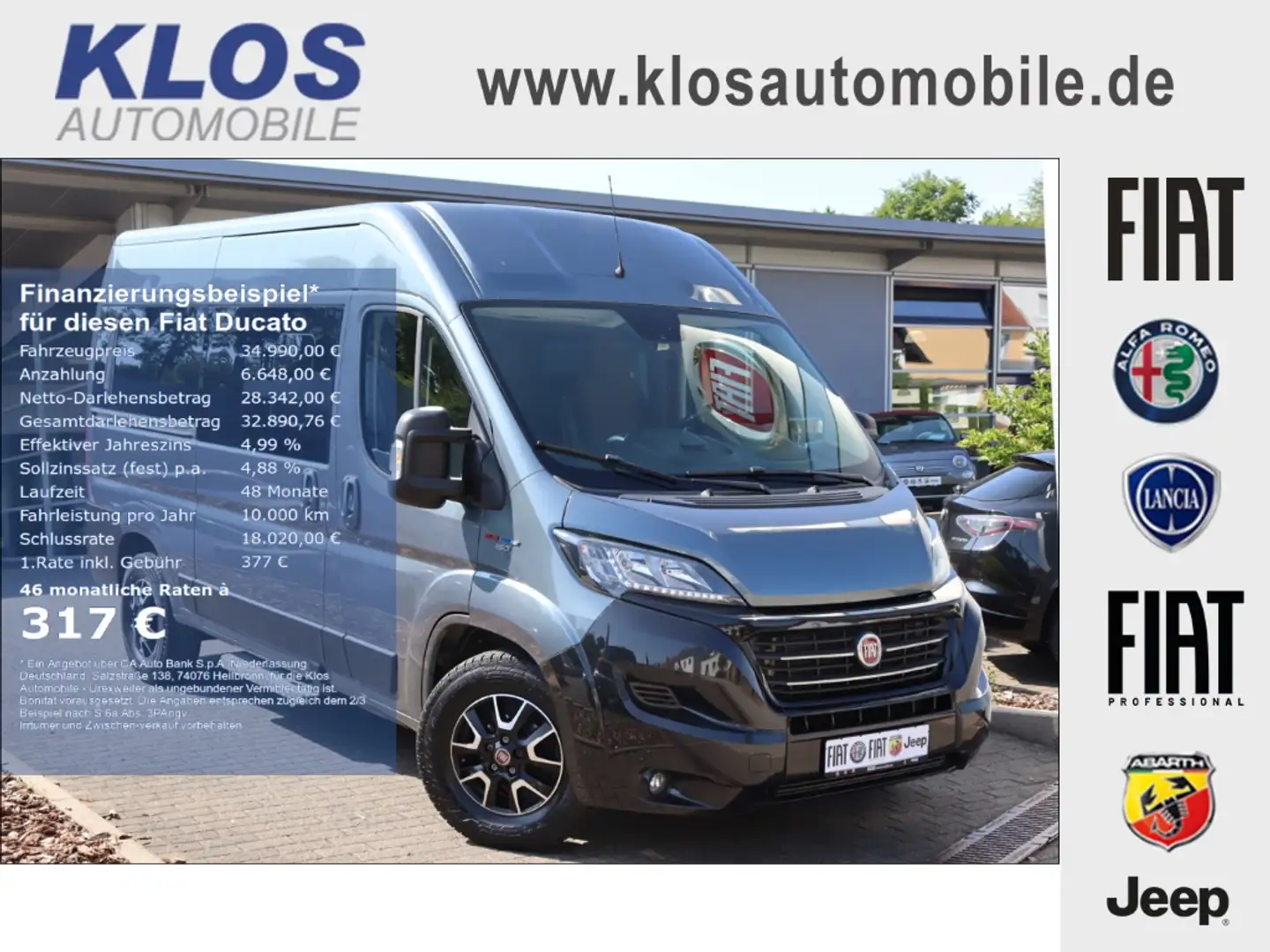 Fiat Ducato PANORAMA L2H2 150 PS MJET NAVI KAMERA STANDHEIZUNG Grau - 1