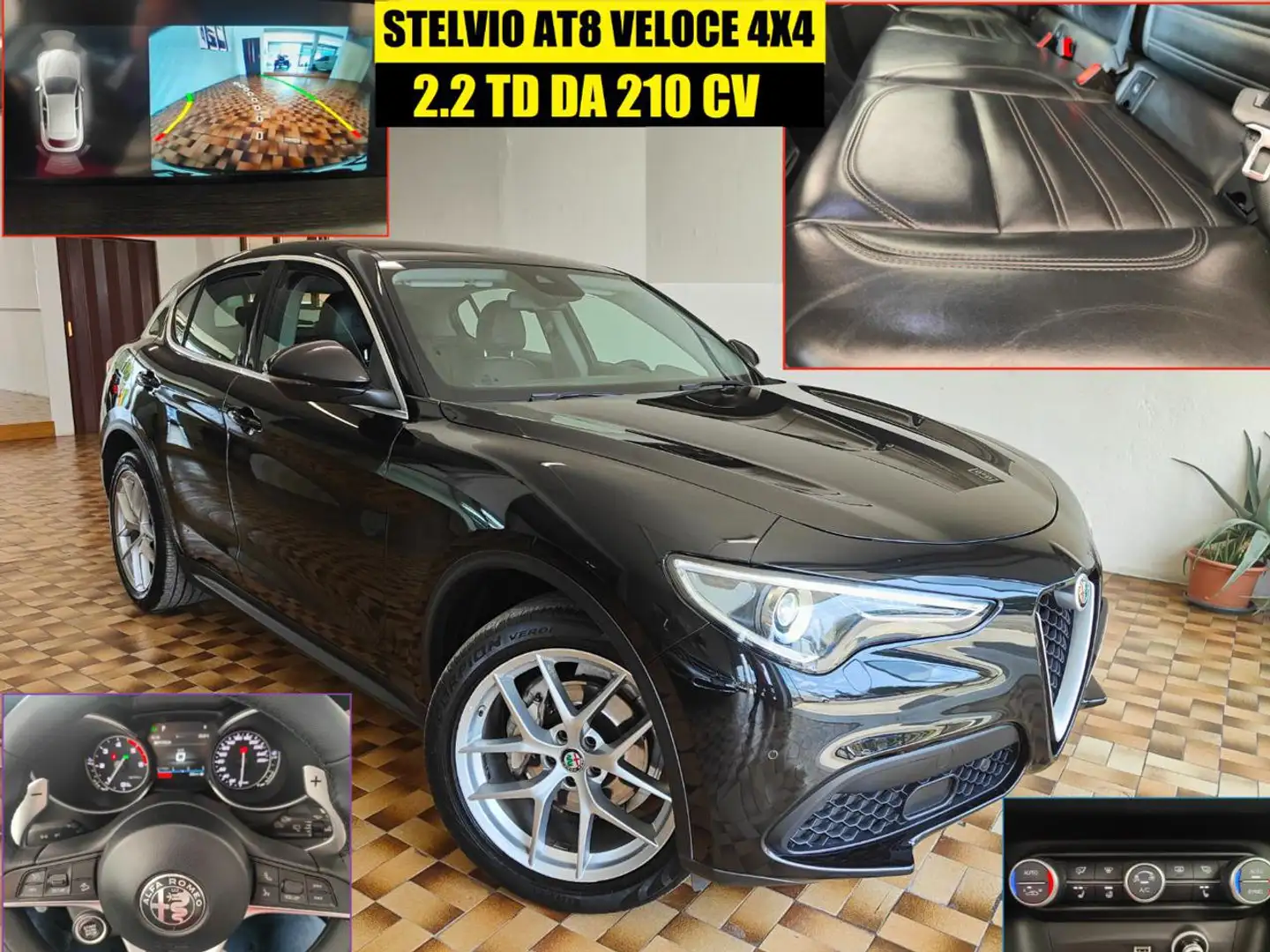 Alfa Romeo Stelvio VELOCE 4X4 AT8 DA 210 CV CON PELLE TOTALE Nero - 1