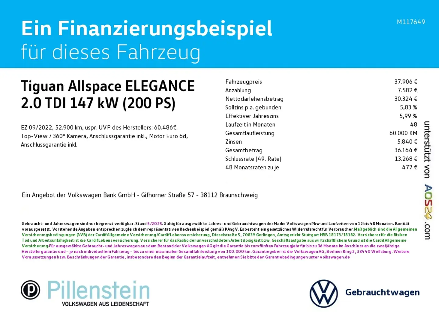Volkswagen Tiguan Allspace ELEGANCE 2.0 TDI DSG 4M. AHK PANO DCC HUD. Grau - 2