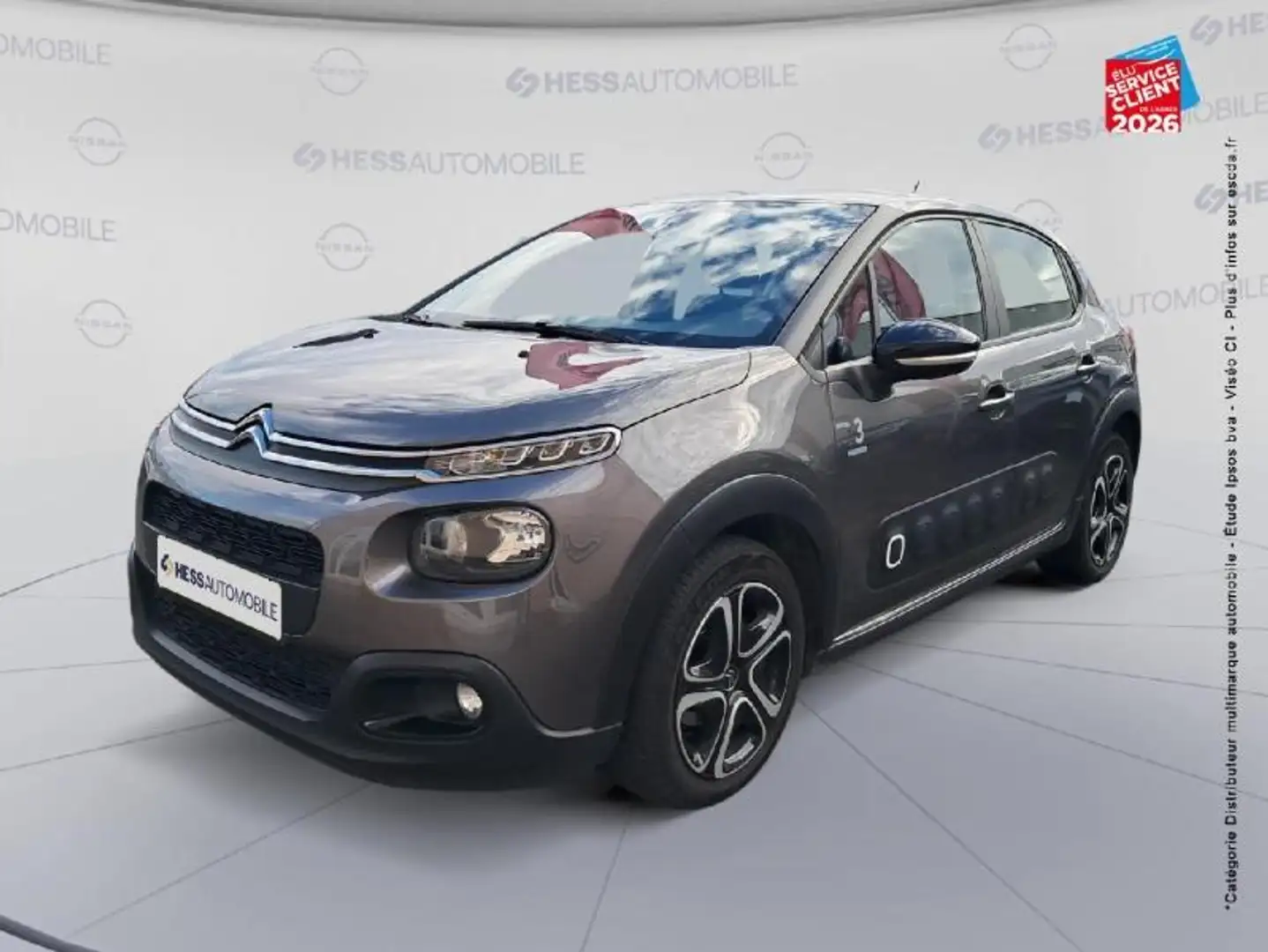 Citroen C3 BlueHDi 100ch Feel S\u0026S E6.d-TEMP BVM5 Gris - 1