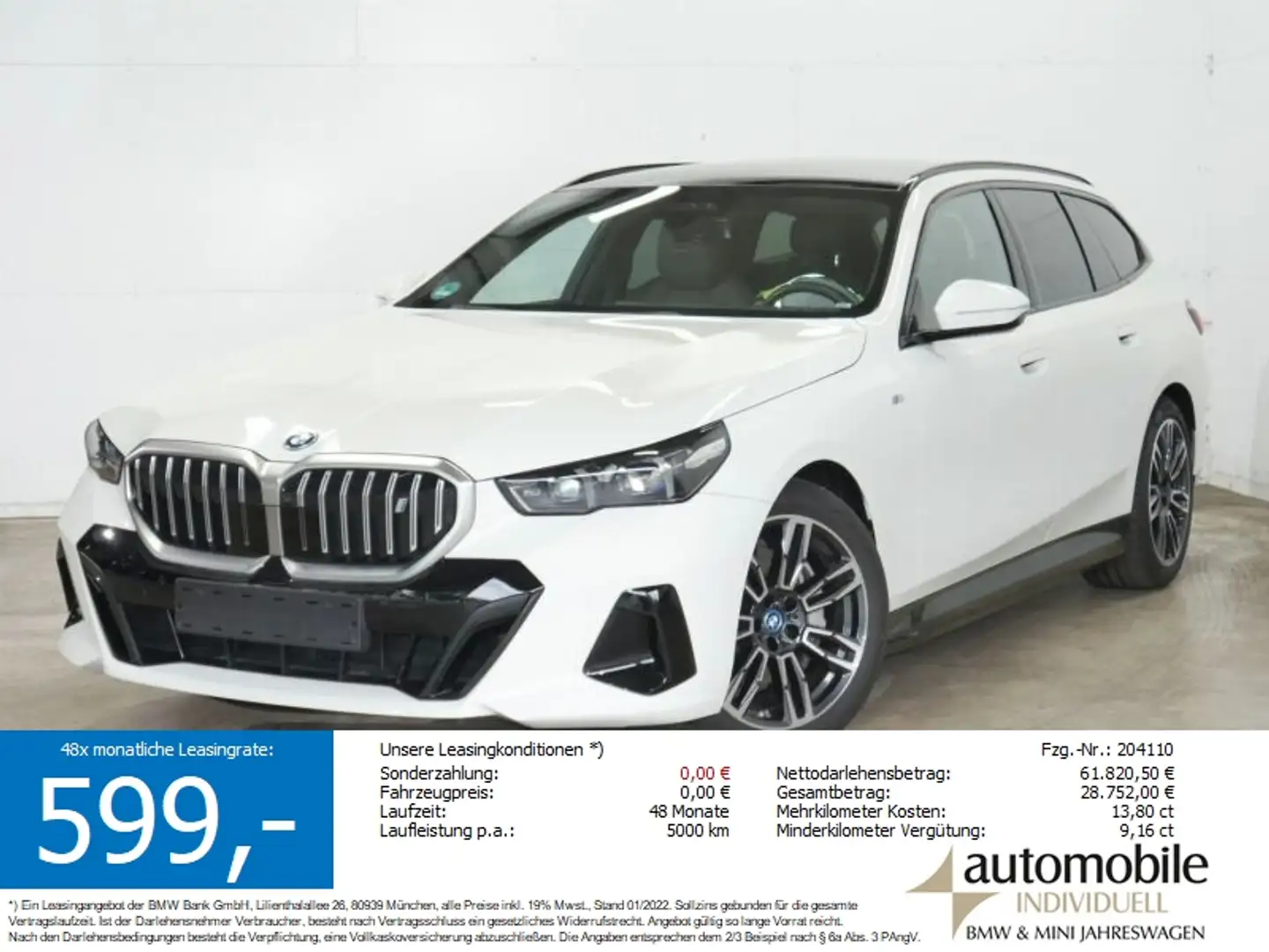 BMW i5 AT eDr40 M Sport AHK ACC Autob.assist B&W Pan Biały - 1