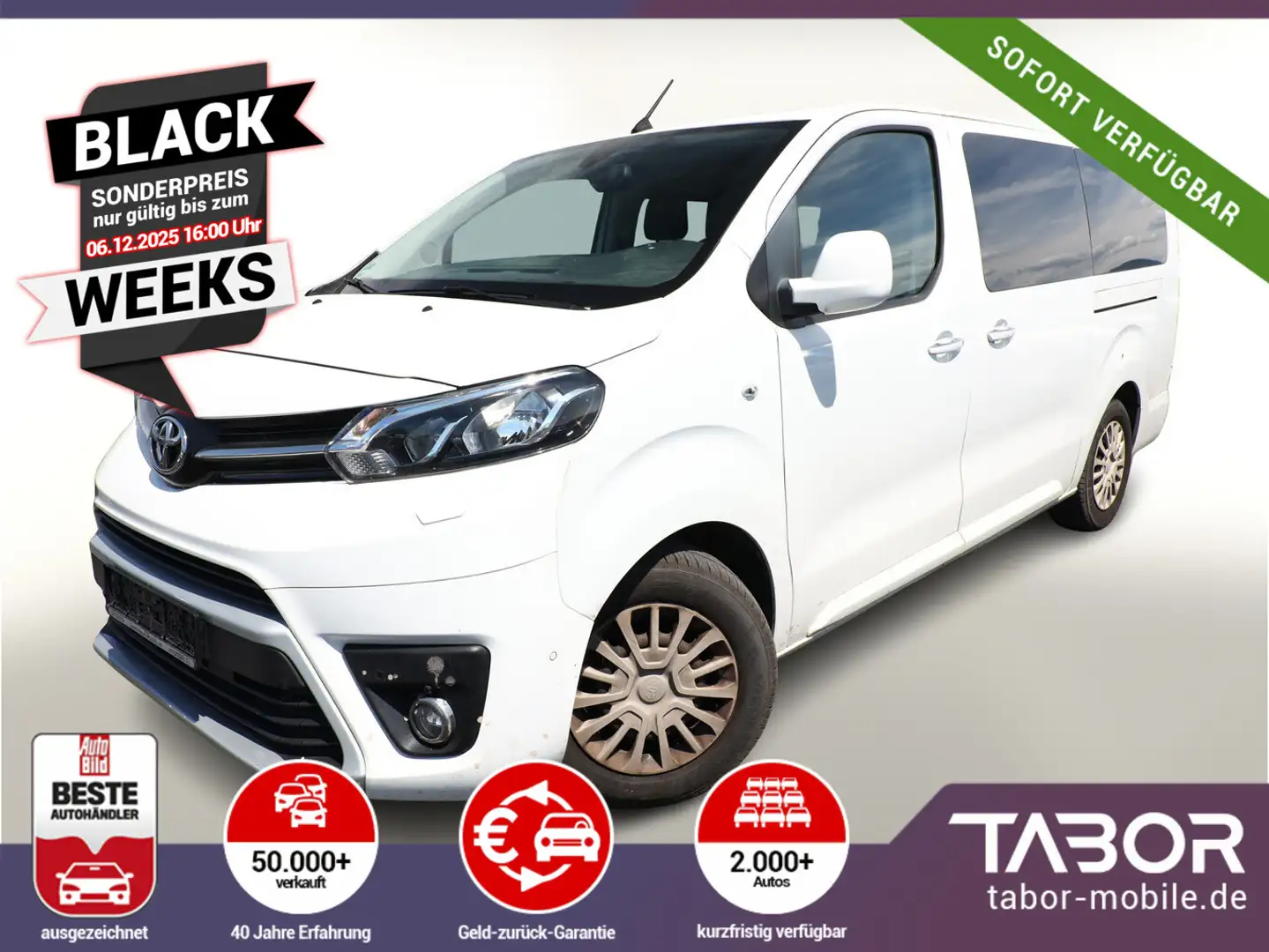Toyota Proace Verso 2.0 D-4D 150 L2 Family 9S Nav. PDC Weiß - 1