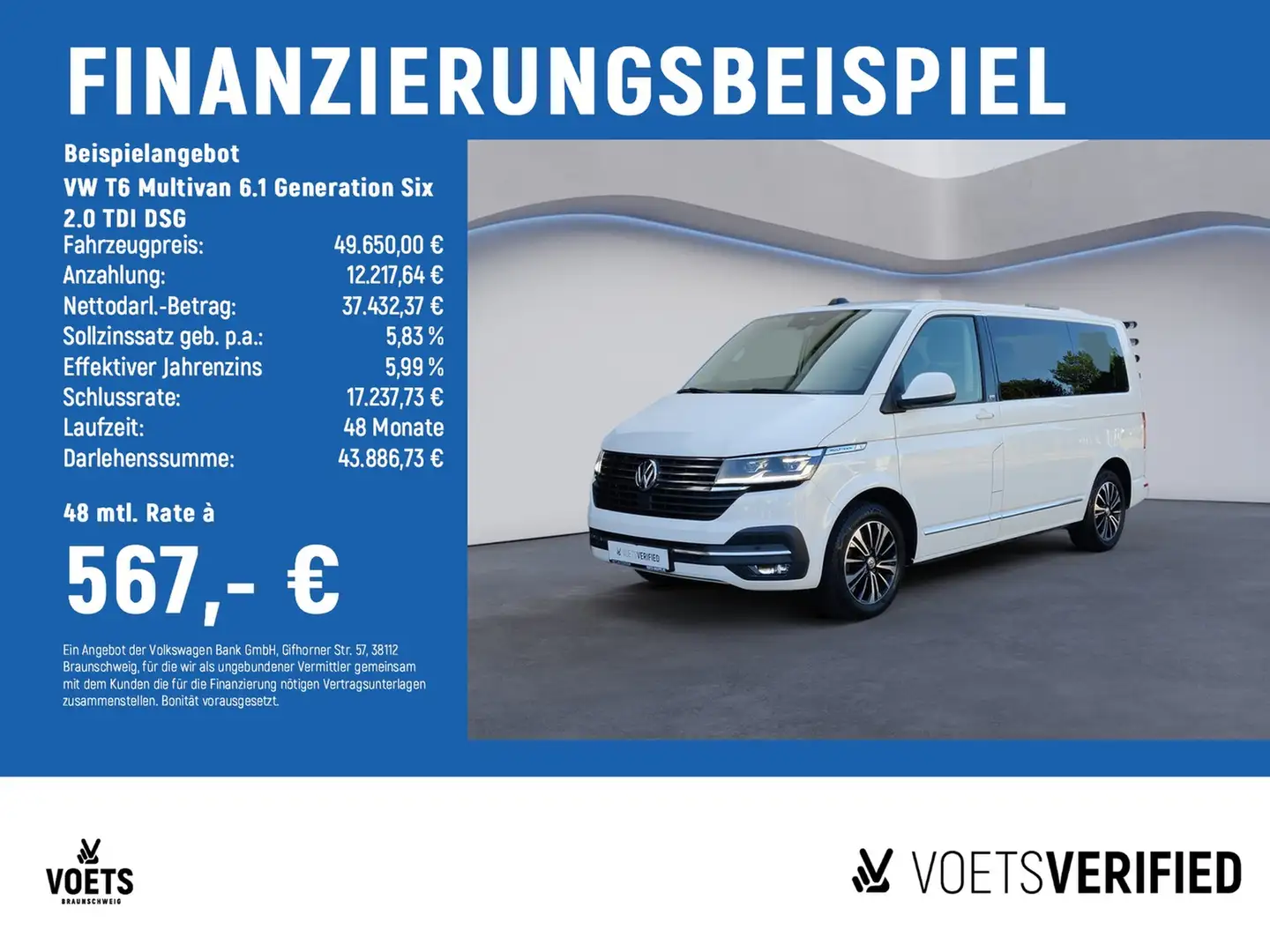 Volkswagen T6 Multivan 6.1 Generation Six 2.0 TDI DSG LED+ACC+PDC Weiß - 2