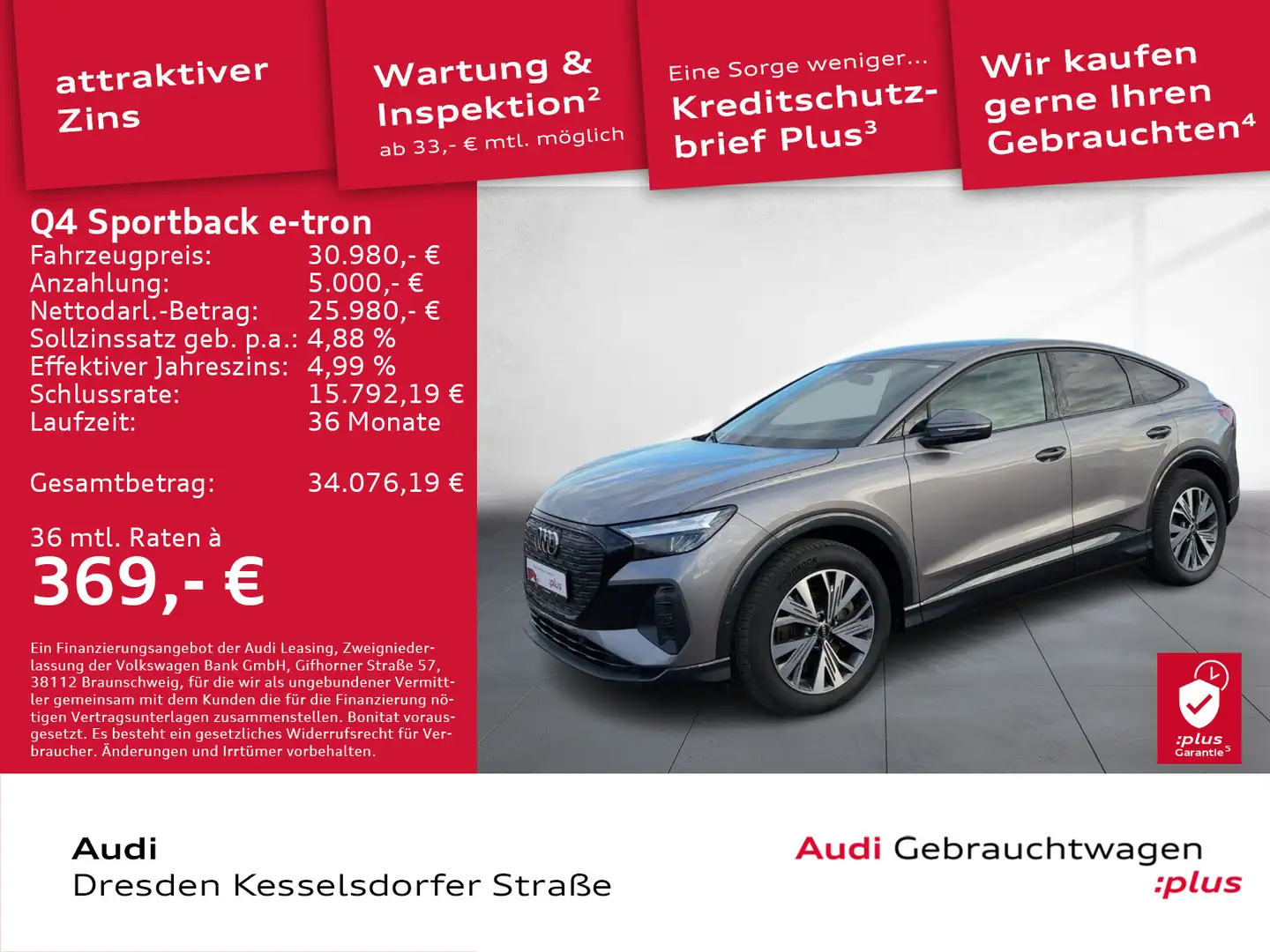 Audi Q4 e-tron Q4 Sportback 40 e-tron AHZV Kamera LED Navi Grau - 1
