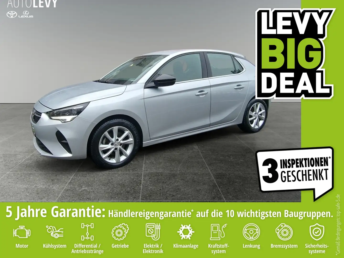 Opel Corsa 1.2 Turbo Elegance +Teilleder+Virtual+LED+ Zilver - 1