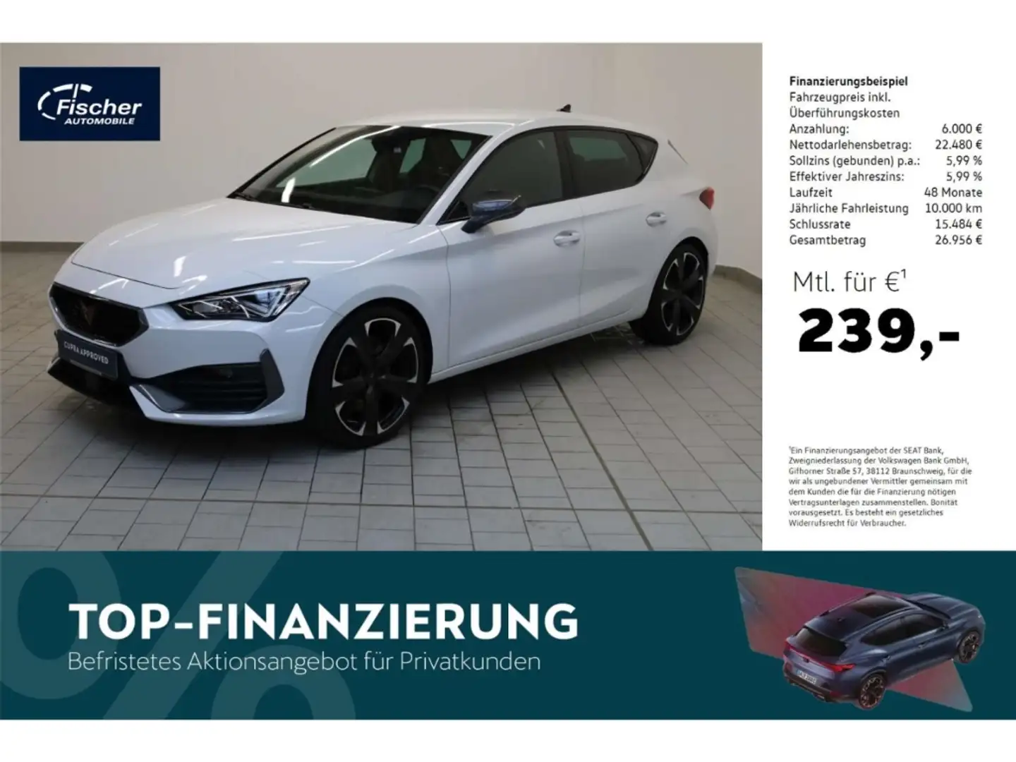CUPRA Leon 2.0 TSI DSG VZ NAV/LED/ACC Weiß - 1
