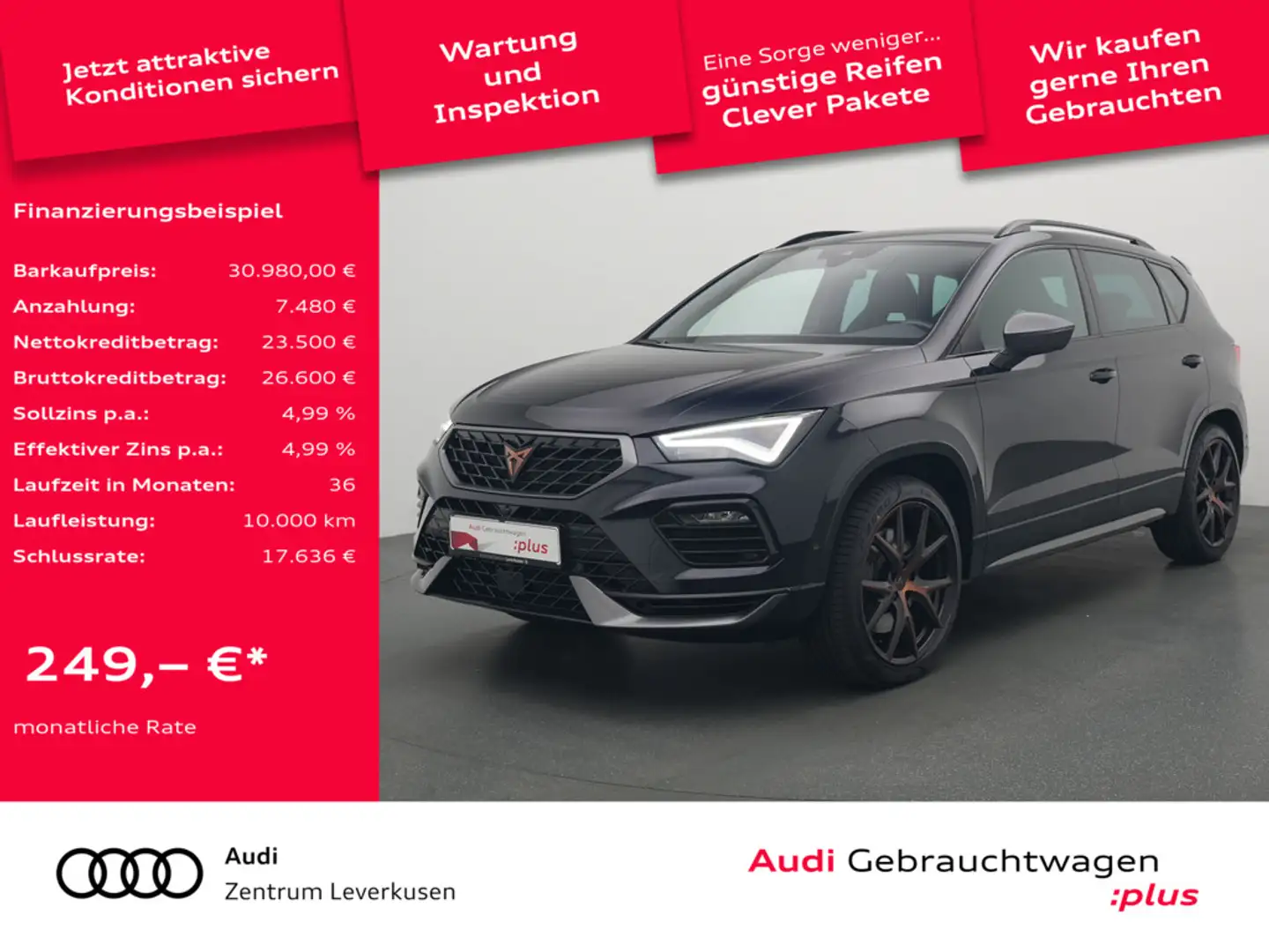 CUPRA Ateca 4Drive DSG AHK VIRT ACC KAM 360° BEATS Schwarz - 1