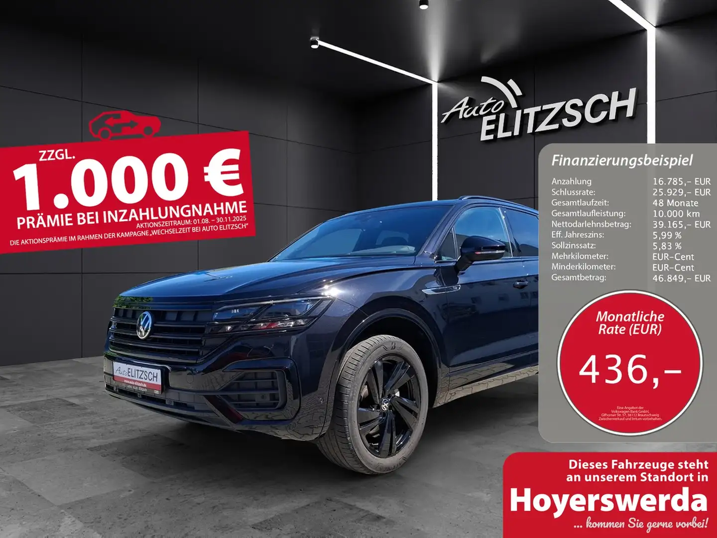 Volkswagen Touareg TDI R-Line 4M Black-Style Matrix AHK AID ACC 36... Schwarz - 1