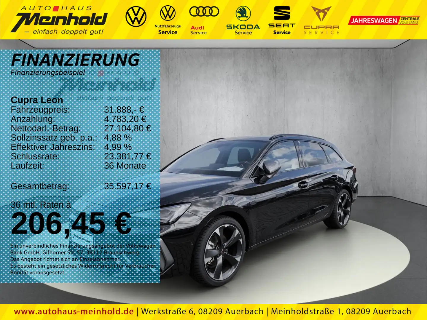 CUPRA Leon Sportstourer 1.5 TSI DSG, Kamera, Totwinkel Schwarz - 1