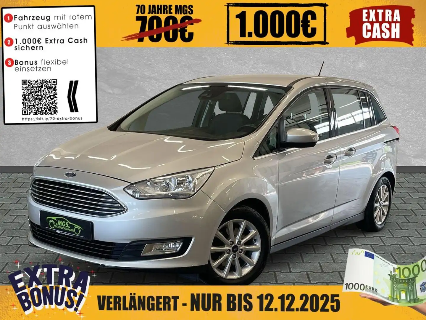 Ford Grand C-Max Titanium #7SITZER #NAVI #DAB #WINTER Zilver - 1