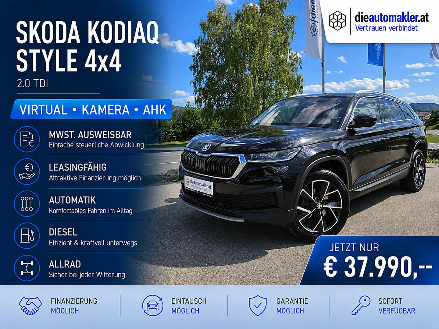 Skoda Kodiaq 2.0 TDI Style 4x4 |VIRTUAL|KAMERA|AHK| Schwarz - 1